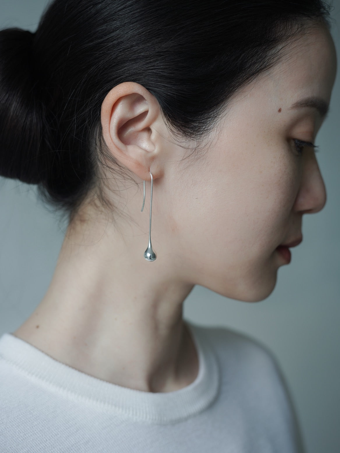 Datura Long Drop Earrings・Silver