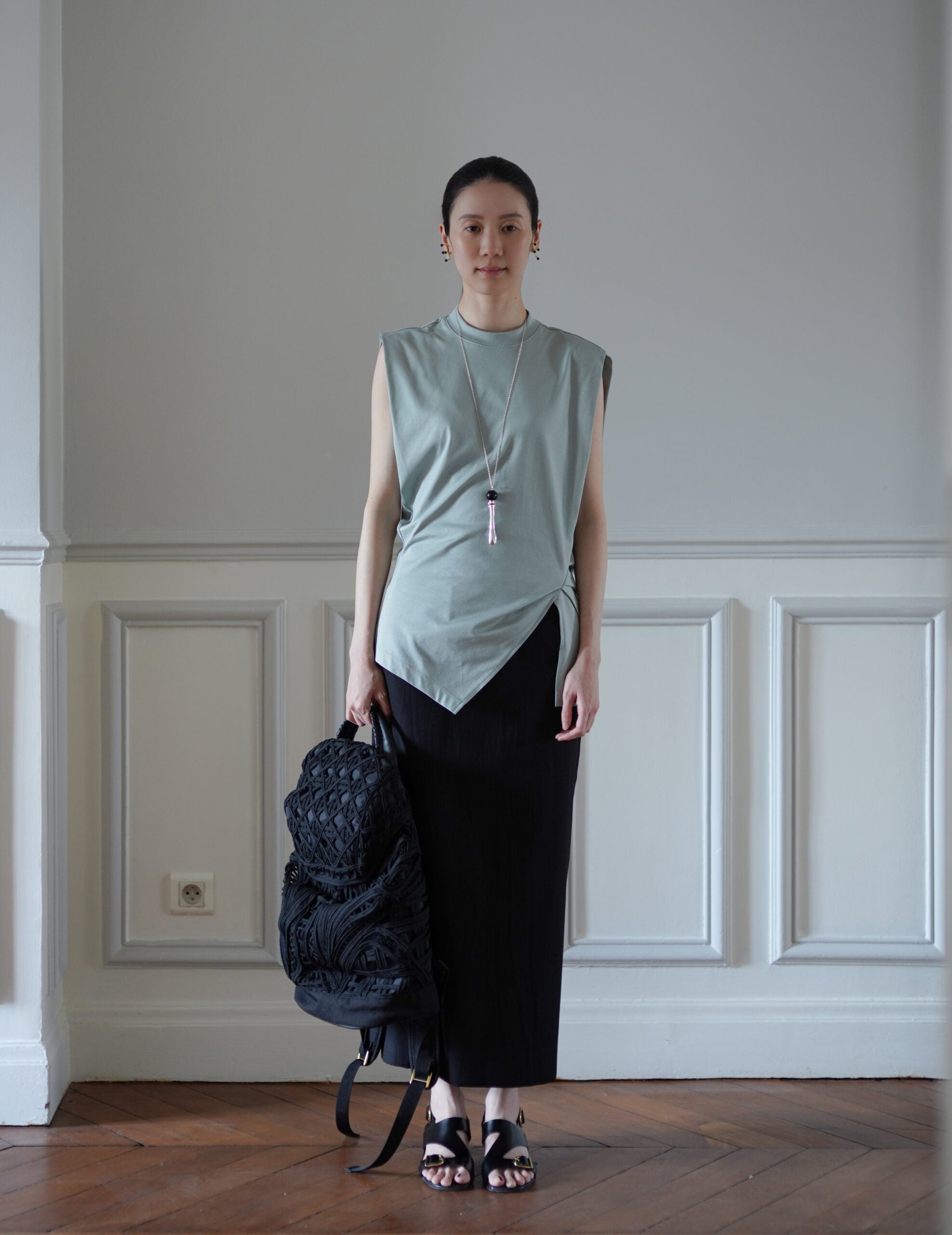 Mame Kurogouchi | Cording Embroidery Backpack - Black