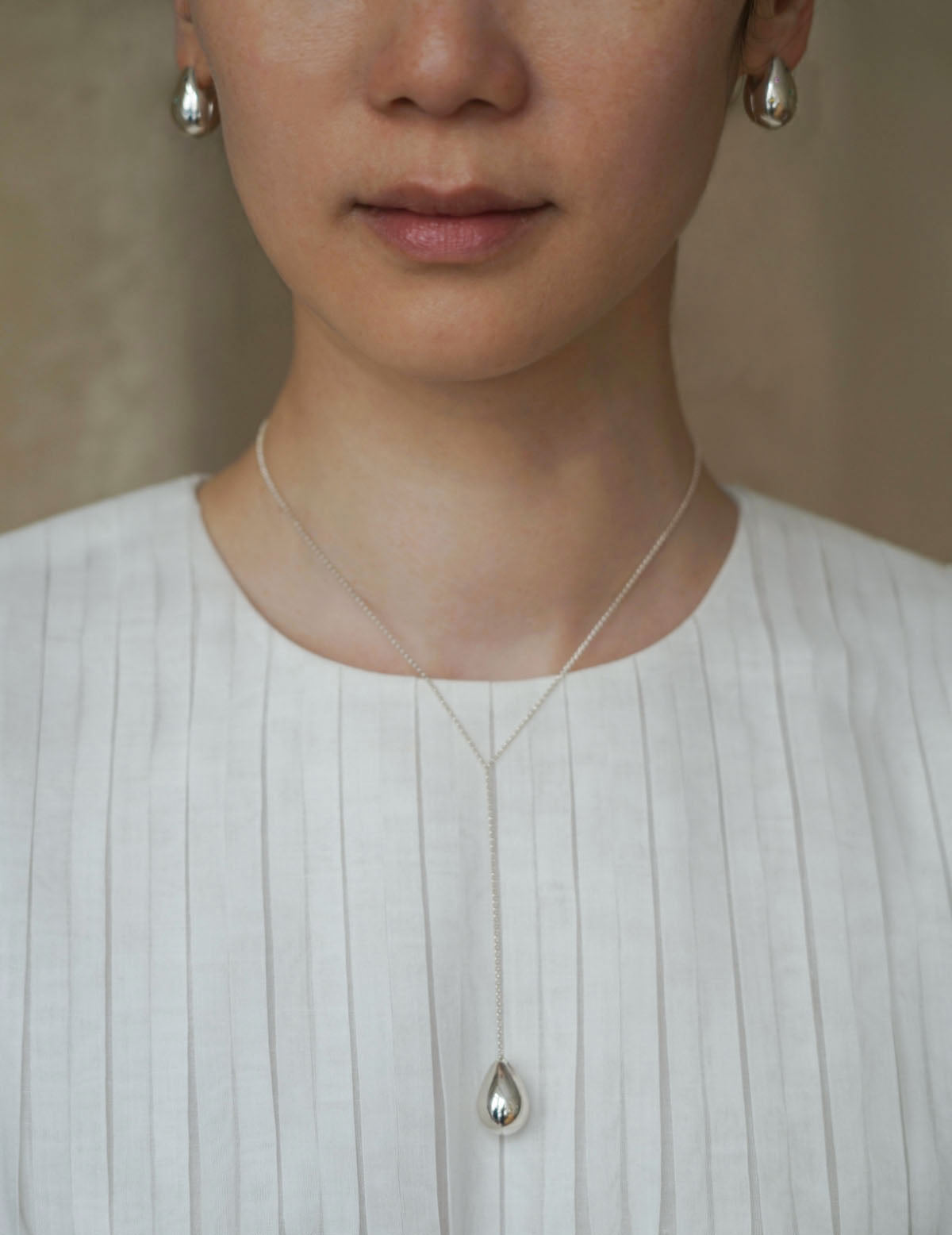 Collier Drop Line L・Argent 