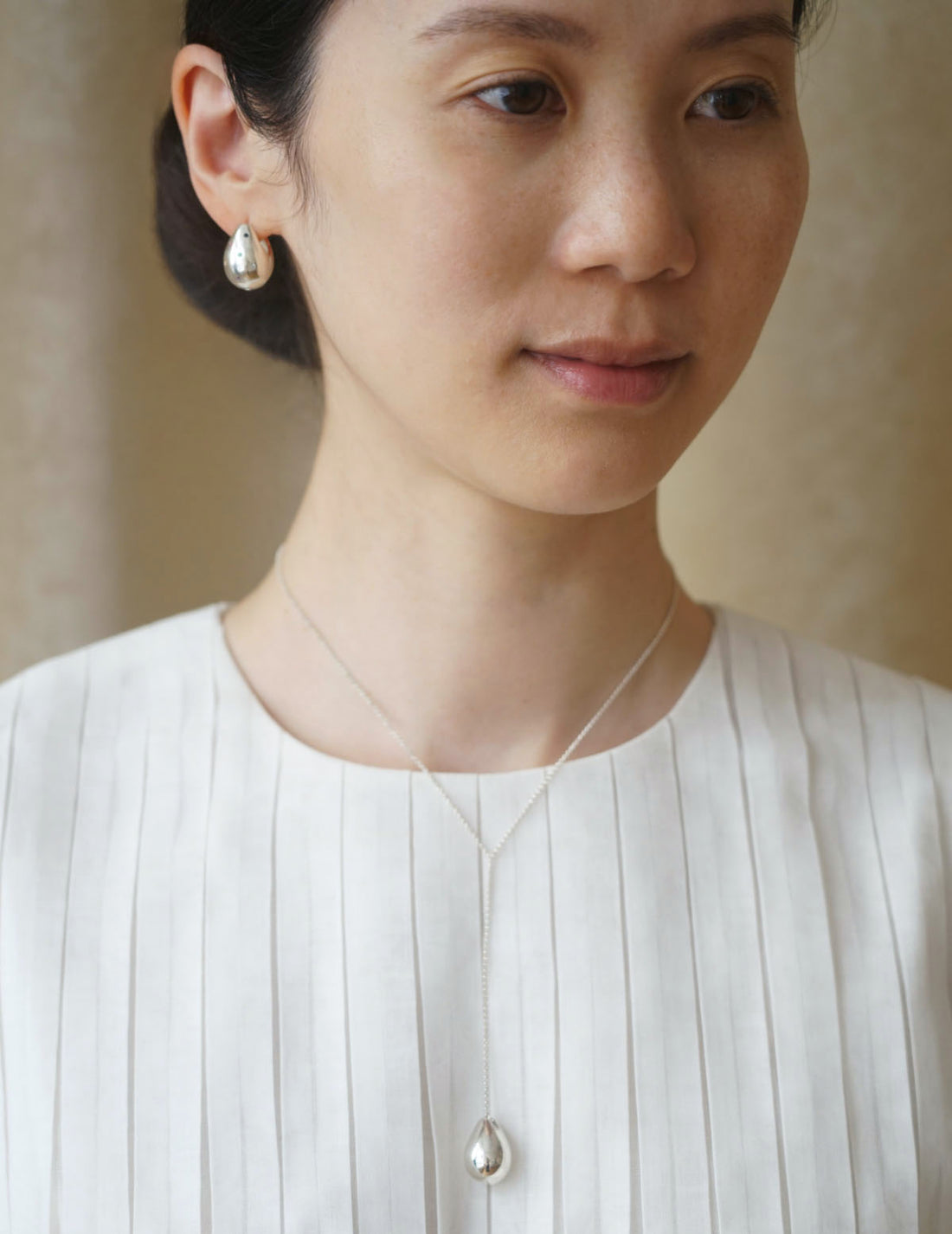 Collier Drop Line L・Argent 