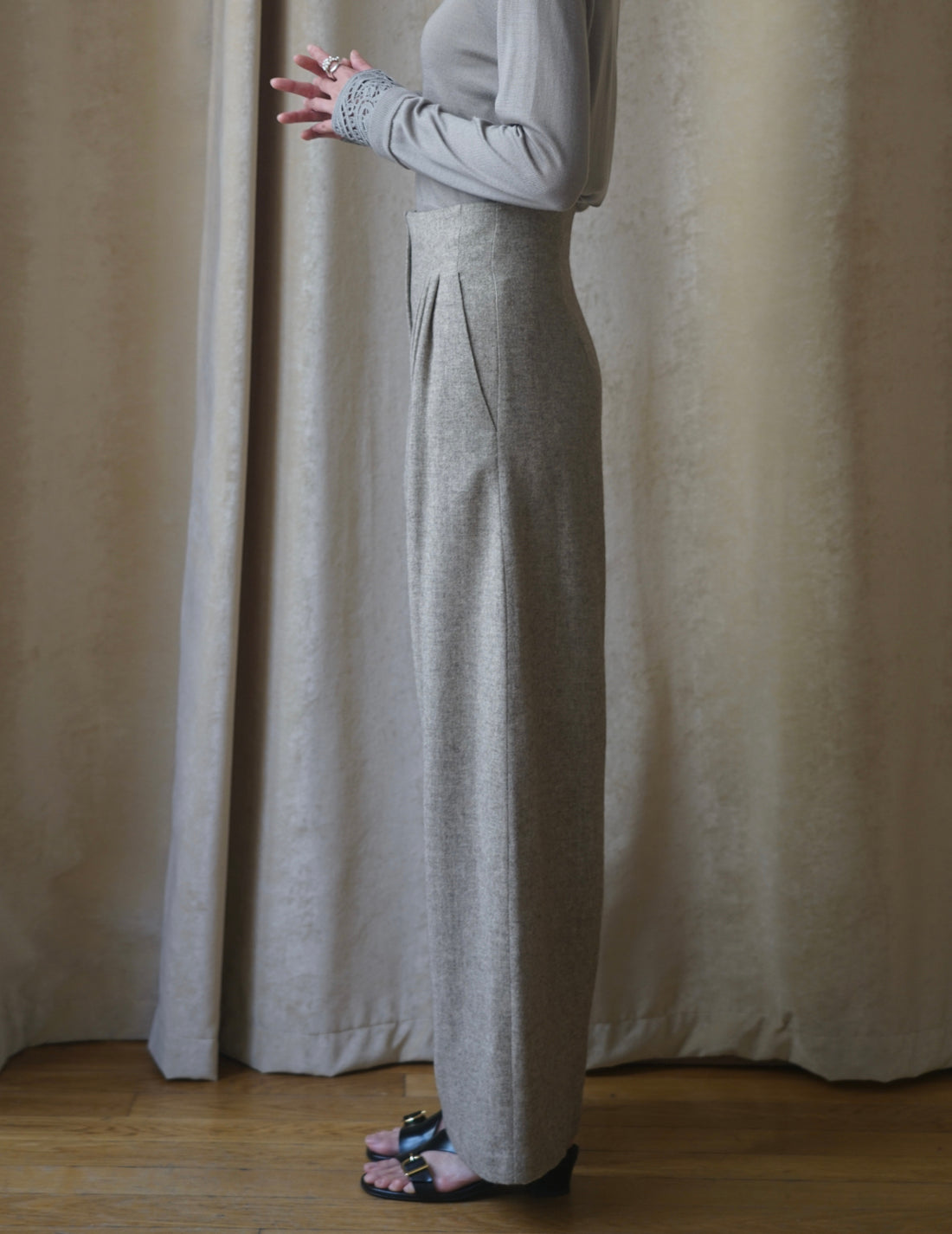 CORTANA | Jack Yak Wool Pants・Taupe