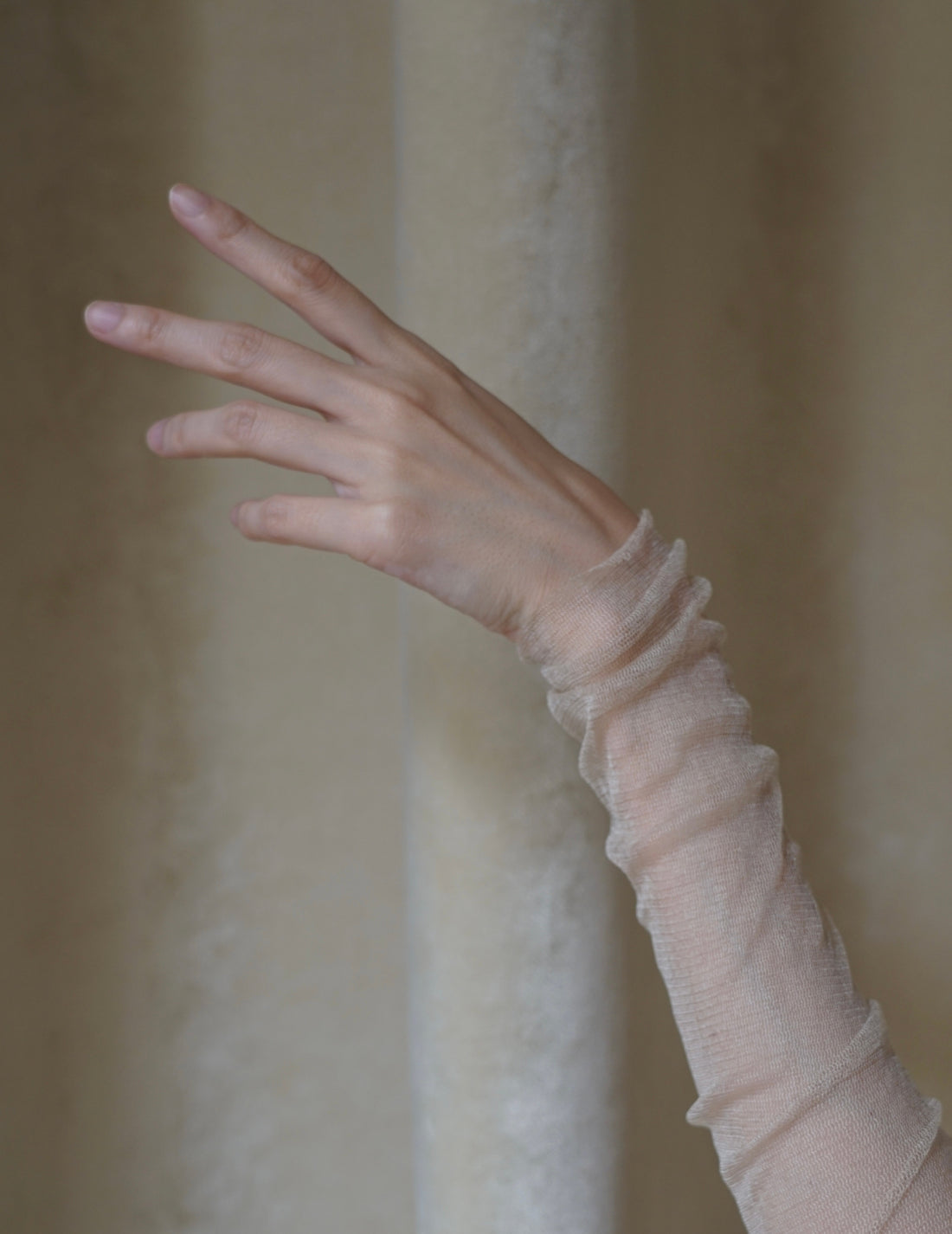 Haut en tulle de soie T De Tul・Beige