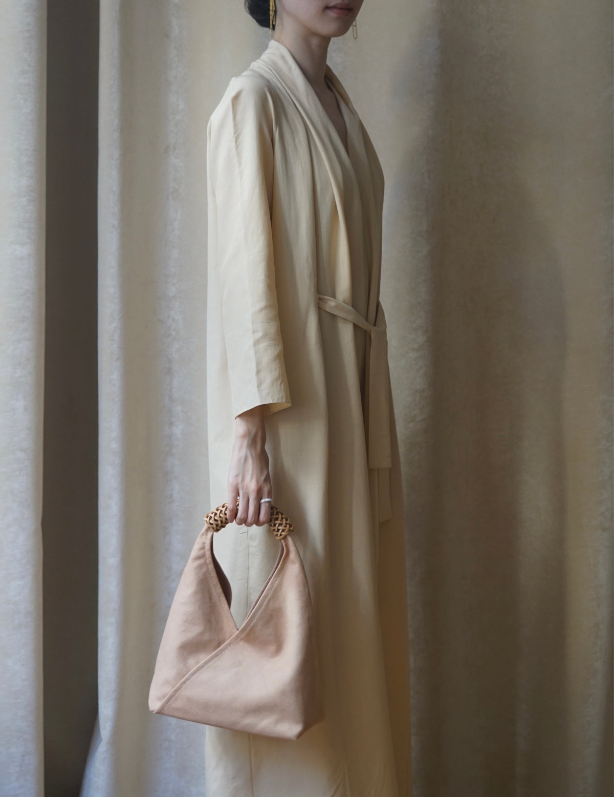 Woven Triangle Bag - Pink - S