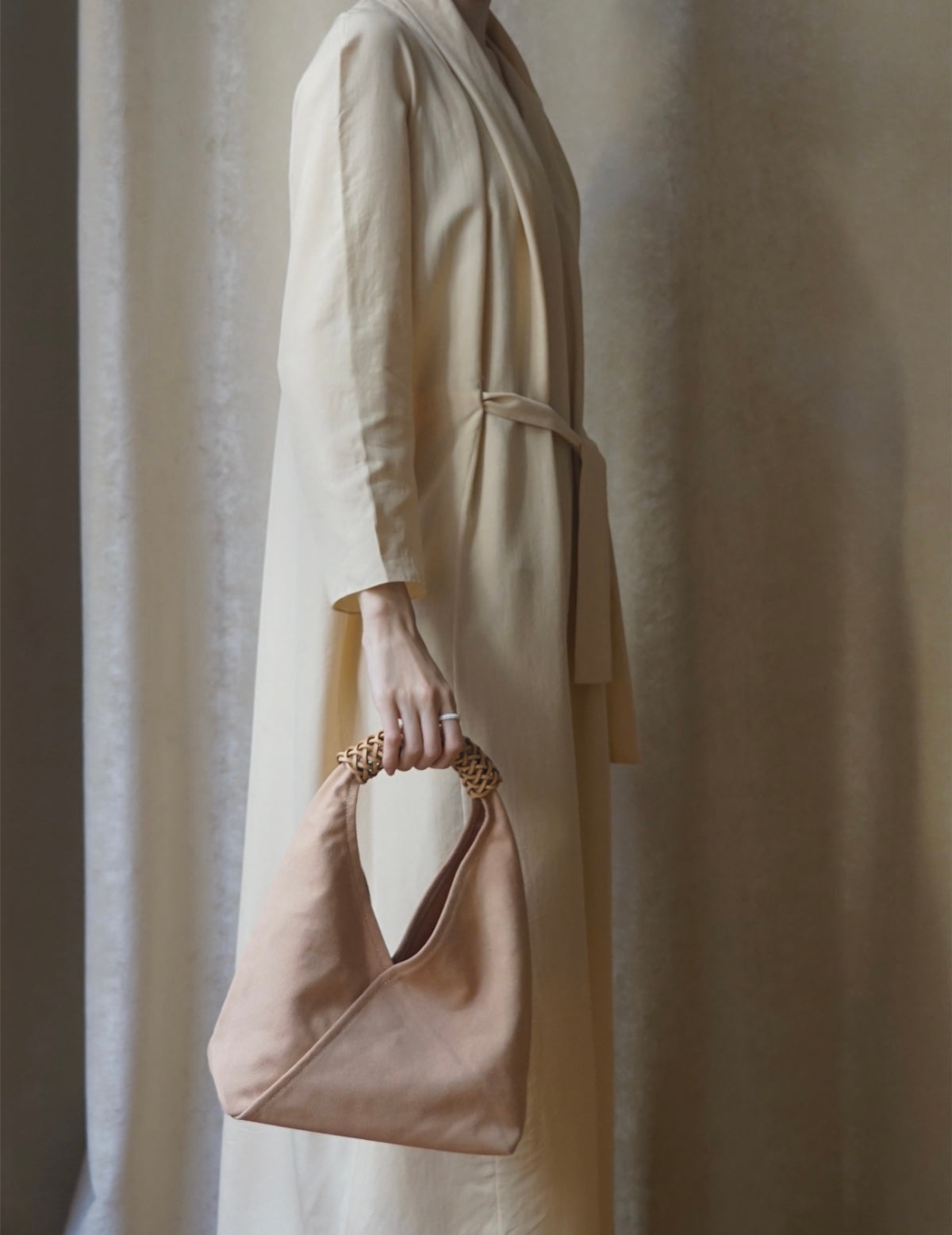 Woven Triangle Bag - Pink - S