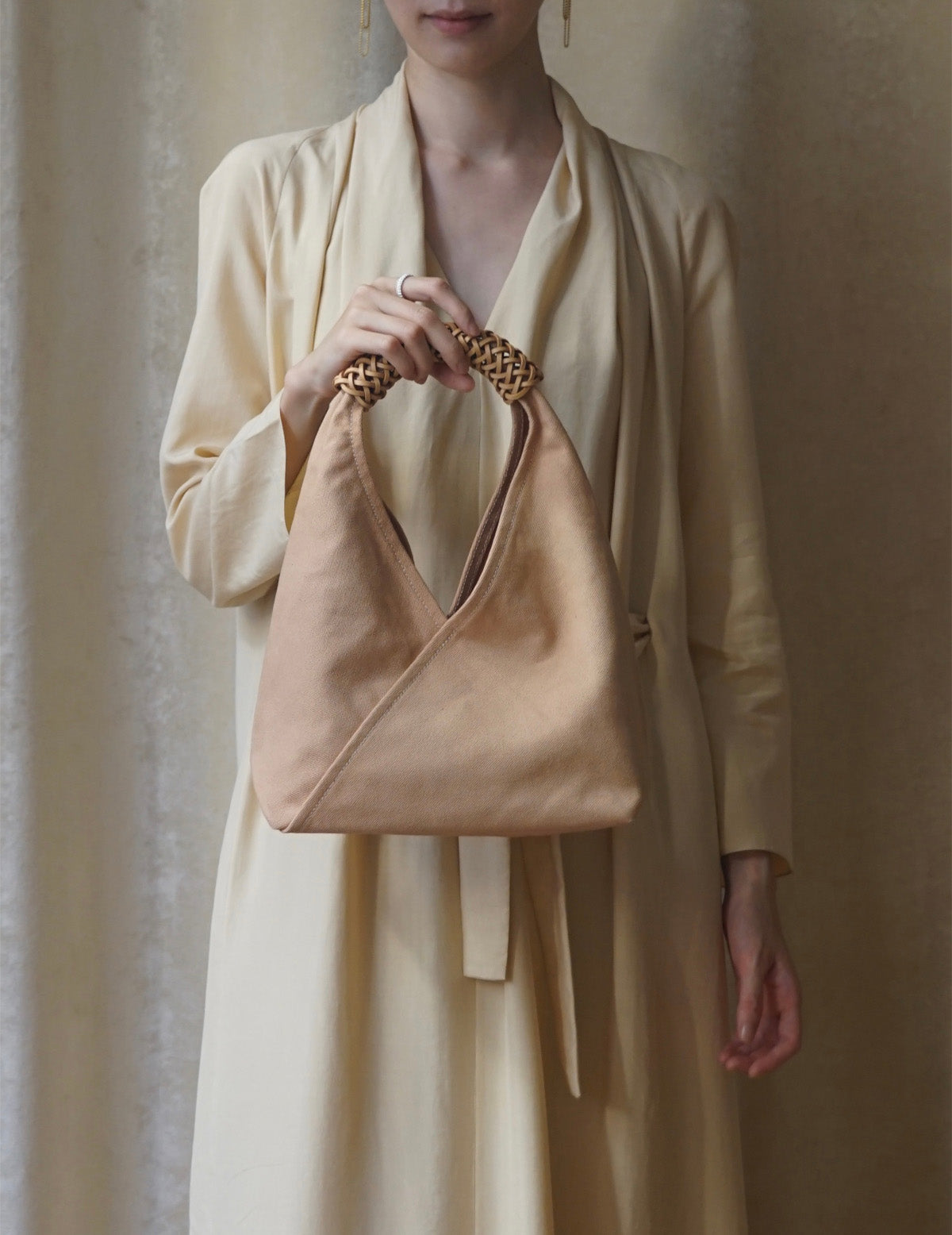 Woven Triangle Bag - Pink - S