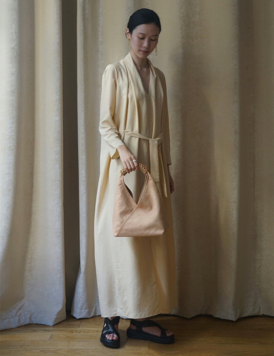 KAMARO’AN | Woven Triangle Bag - Pink - S