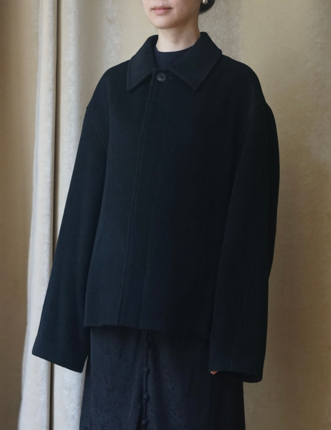 Le17SEPTEMBRE | Vertical Quilted Detail Jacket-Black-#44