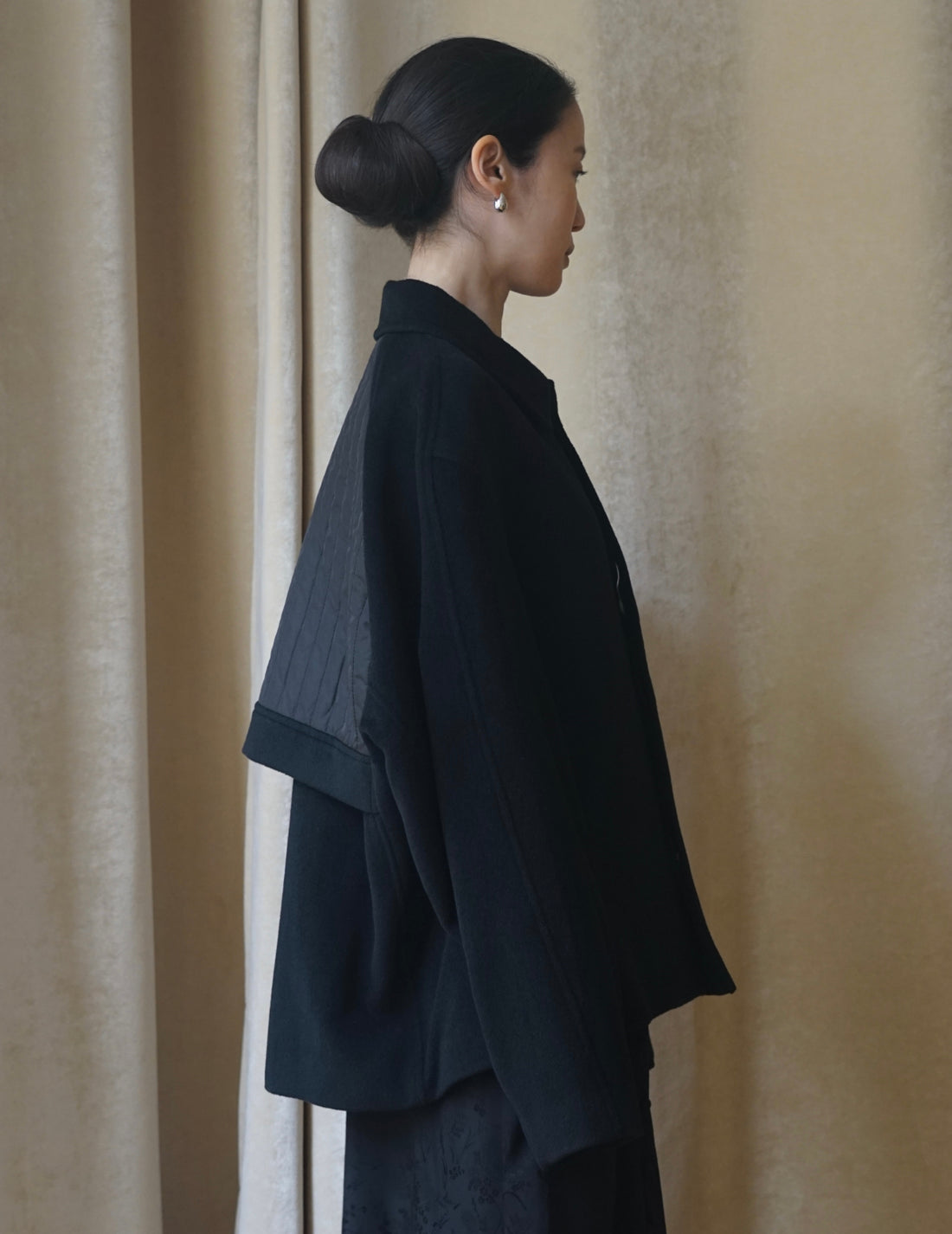 Le17SEPTEMBRE | Vertical Quilted Detail Jacket-Black-#44