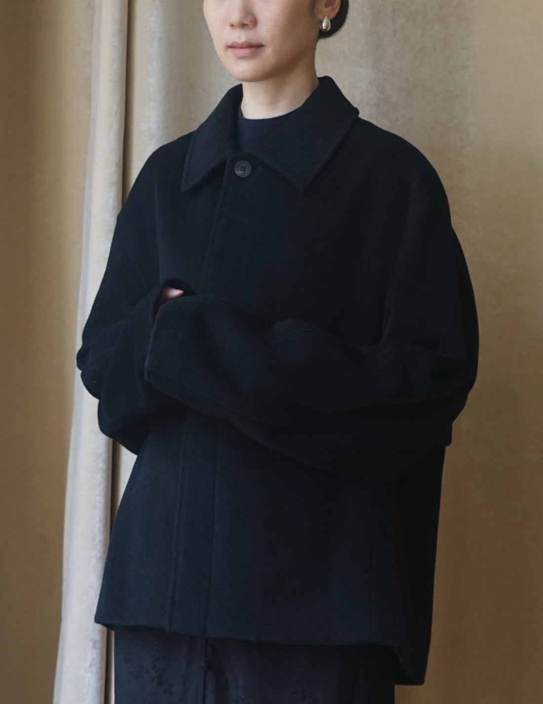 Le17SEPTEMBRE | Vertical Quilted Detail Jacket-Black-#44