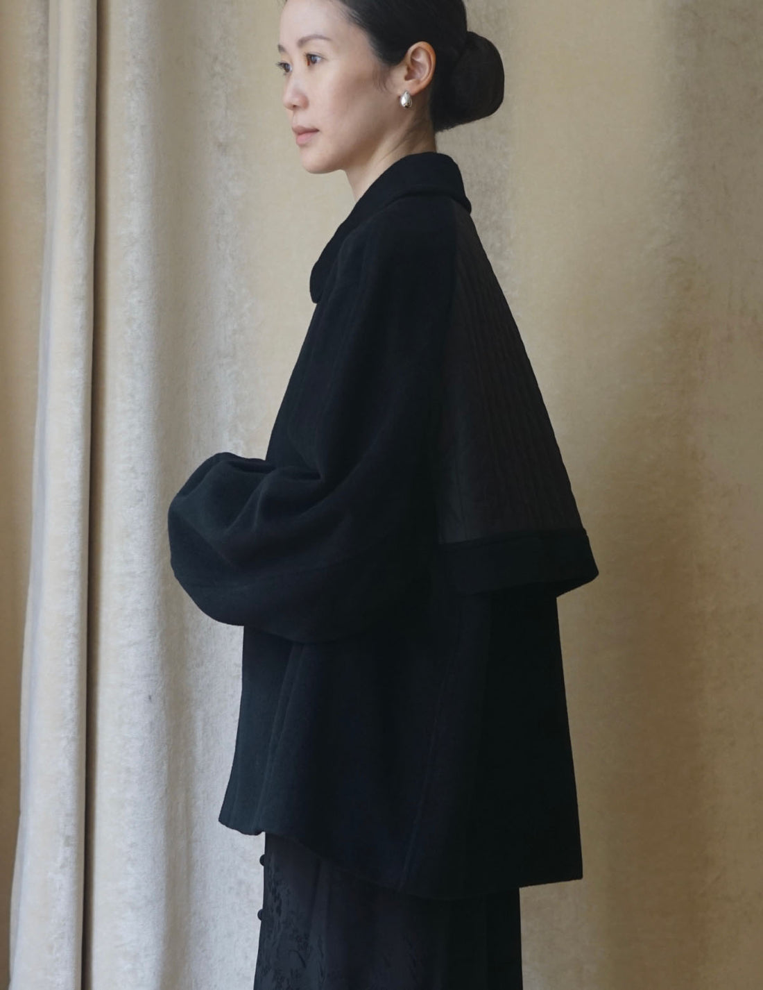 Le17SEPTEMBRE | Vertical Quilted Detail Jacket-Black-#44