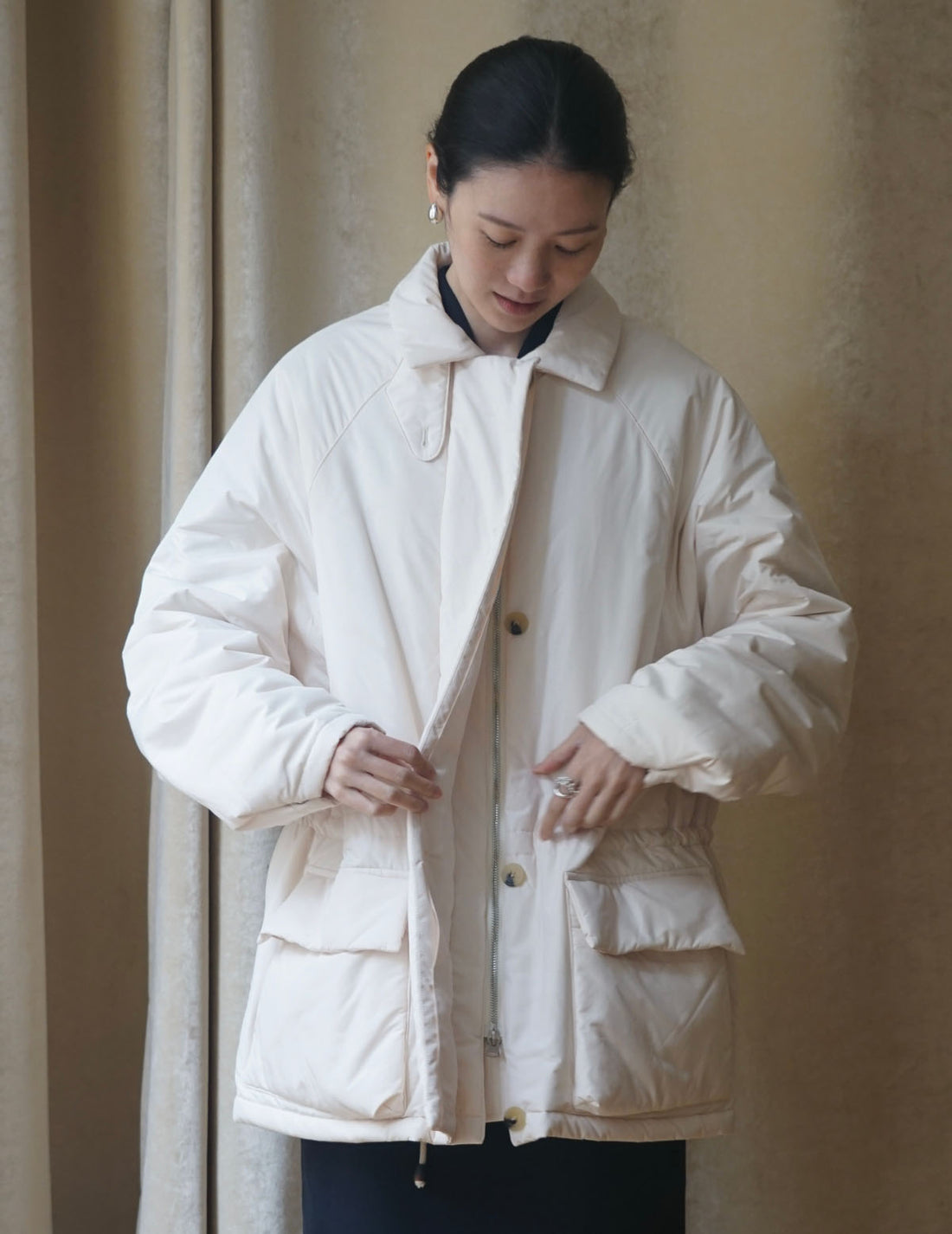 LE17SEPTEMBRE | Waist Drawstring Padded Hunting Jacket