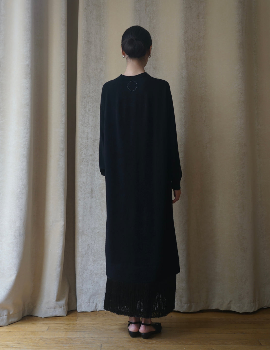 COSMIC WONDER |  CASHMERE SILK LONG DRESS・BLACK