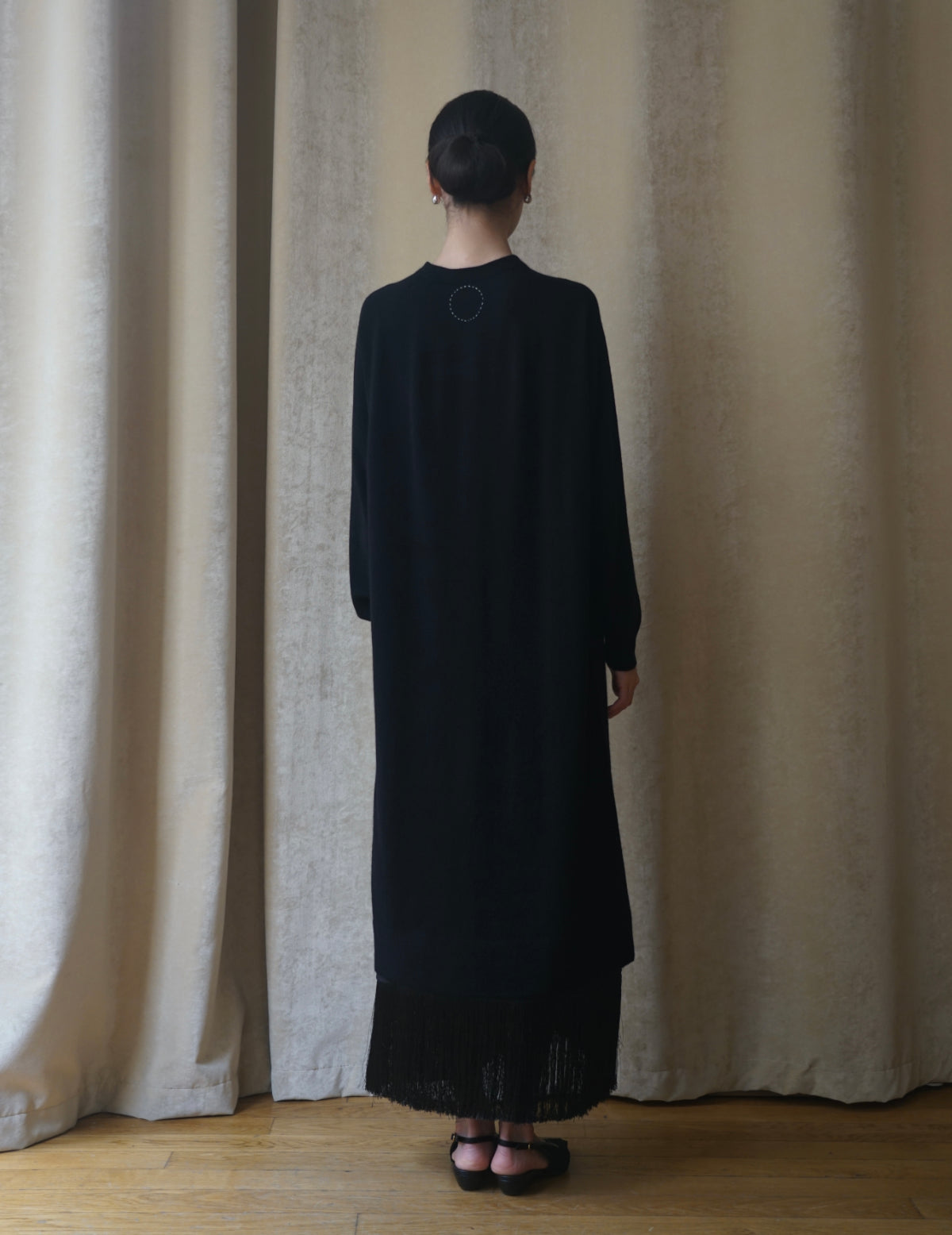 CASHMERE SILK LONG DRESS・BLACK
