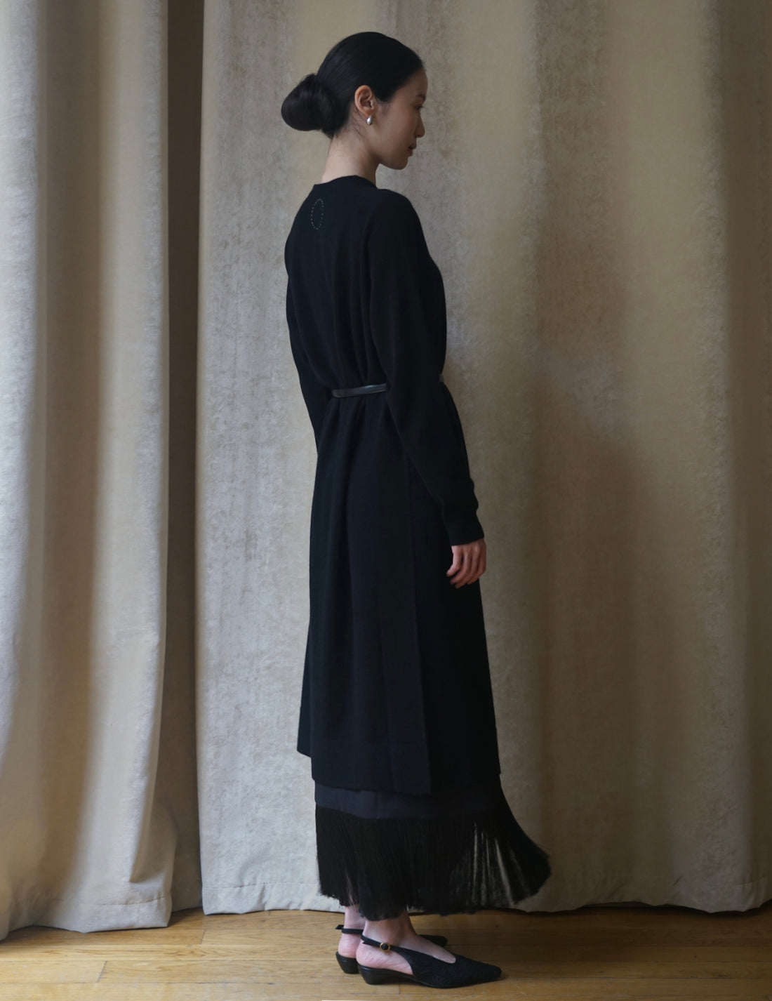 COSMIC WONDER |  CASHMERE SILK LONG DRESS・BLACK
