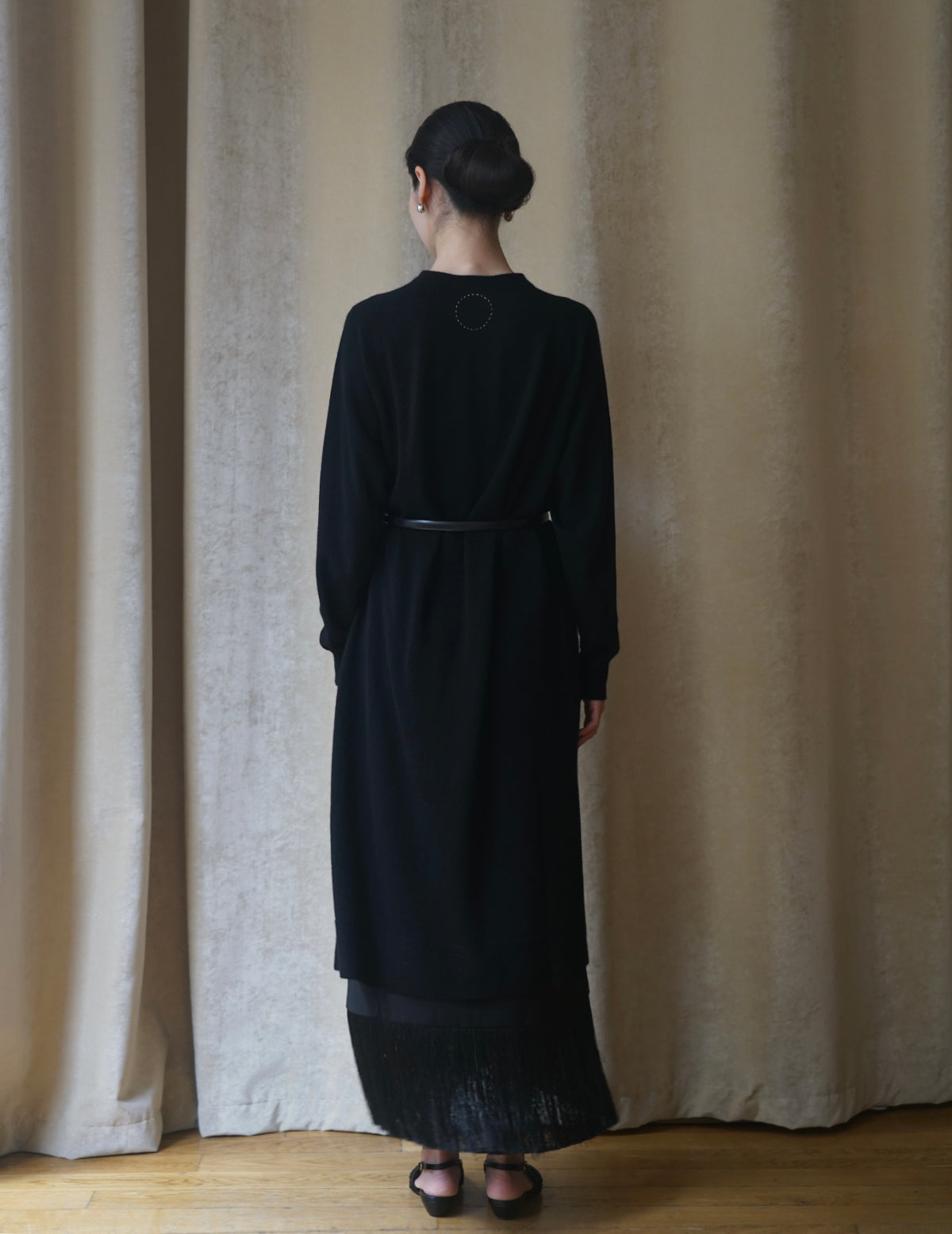 CASHMERE SILK LONG DRESS・BLACK