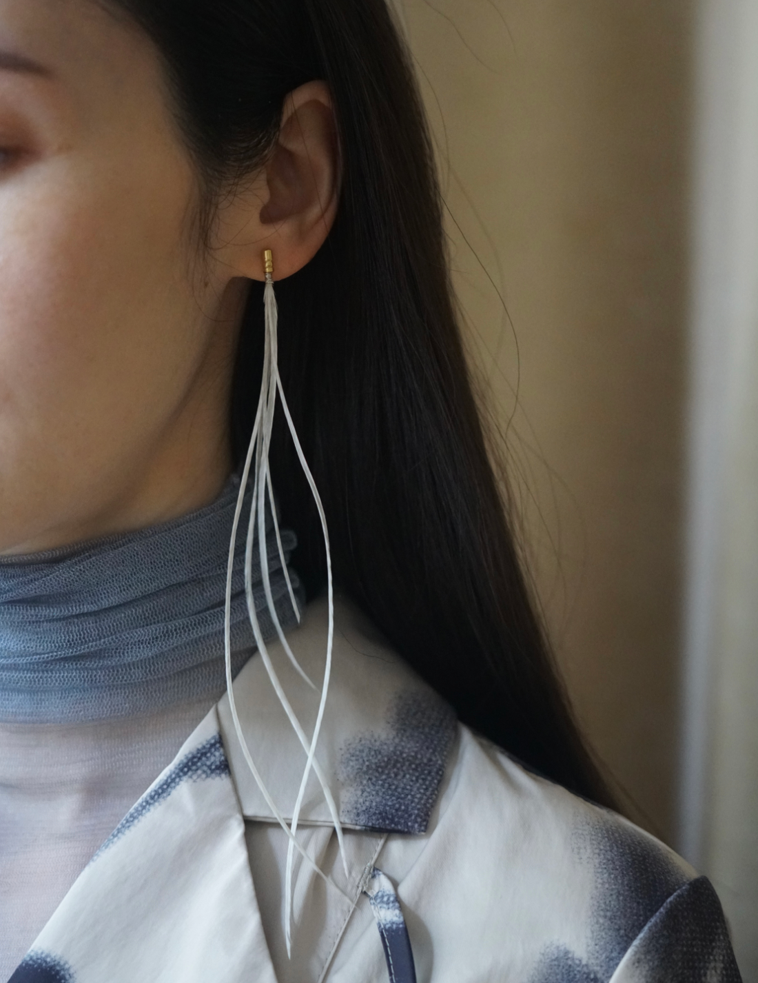 BEATRIZ PALACIOS | Feather Earring - White