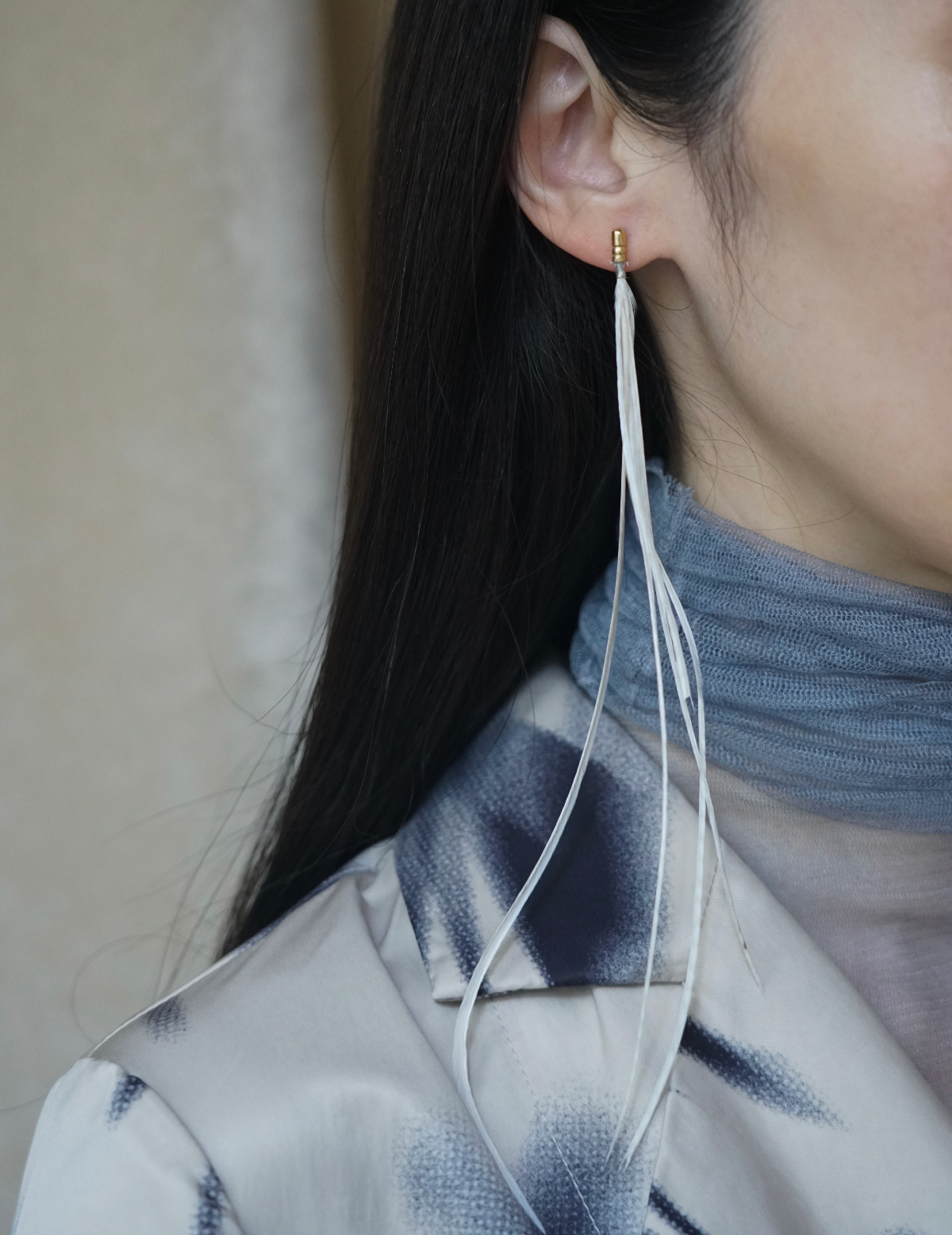 Feather Earring - White