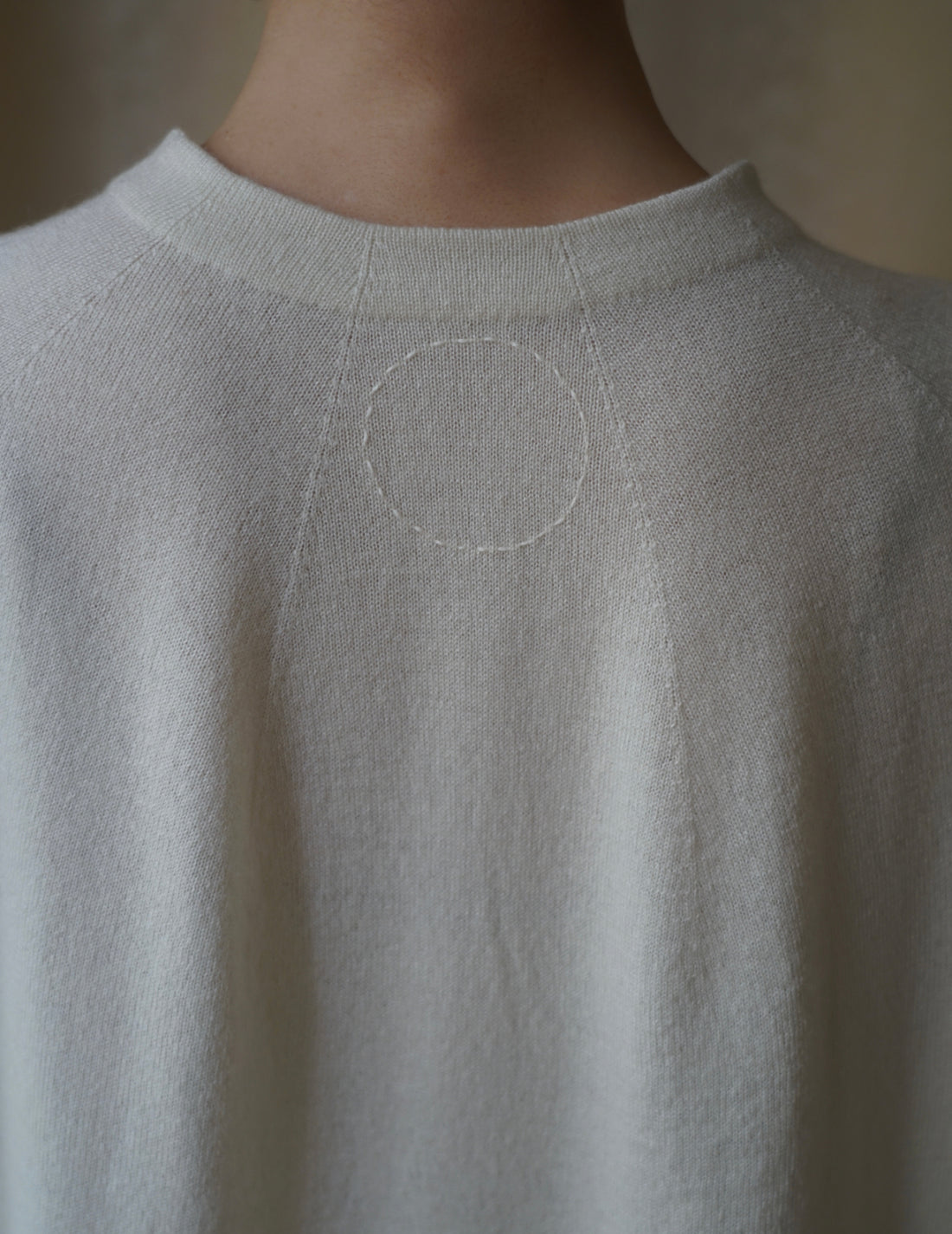Pull en maille de soie et cachemire・Blanc