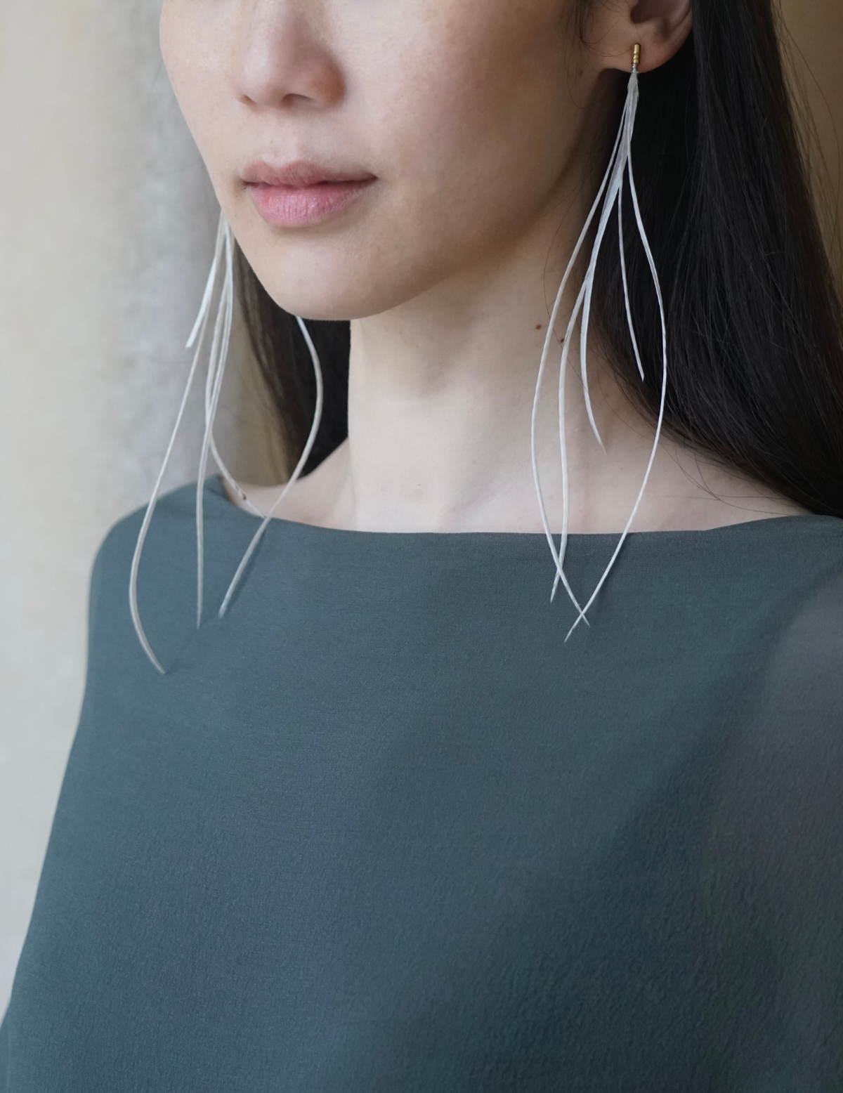 Feather Earring - White