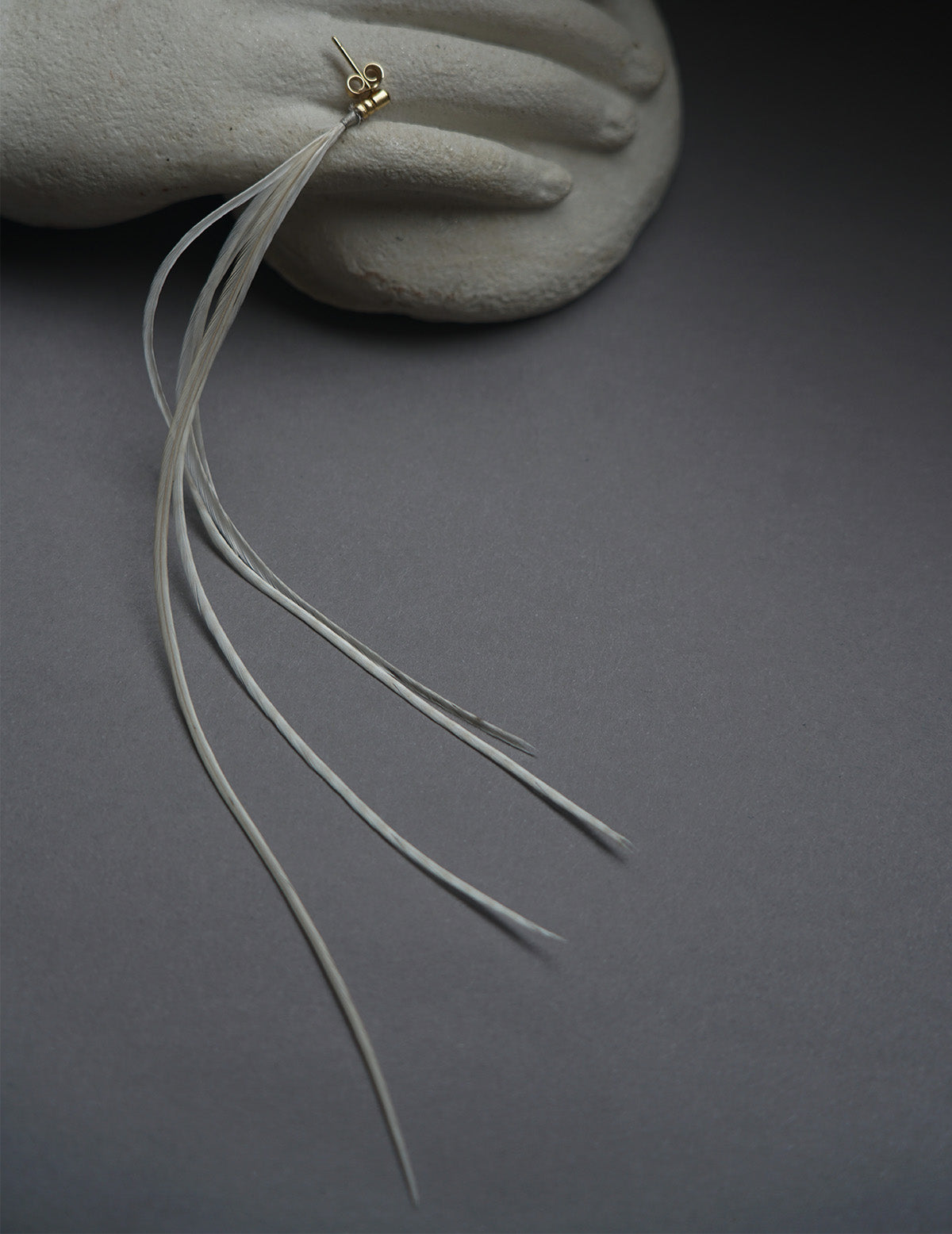 Feather Earring - White