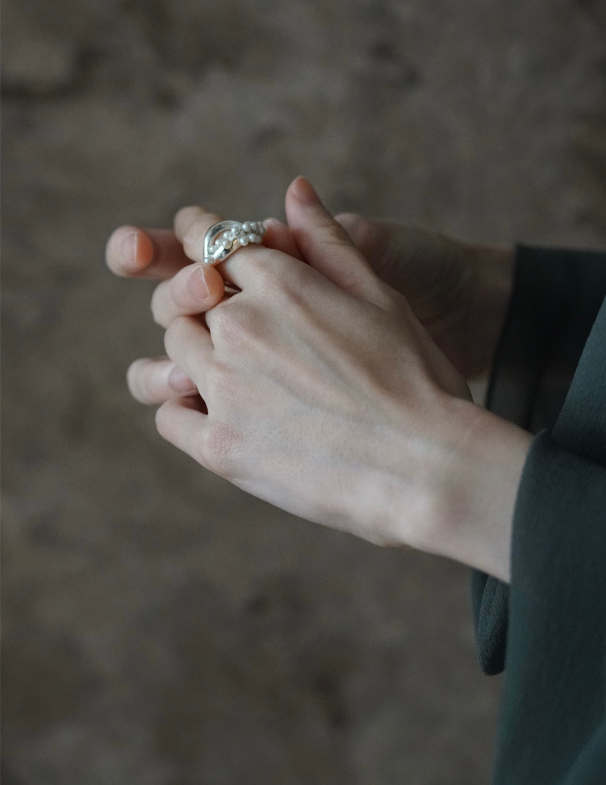 Double Wave Cluster Silver Ring - Silver #53