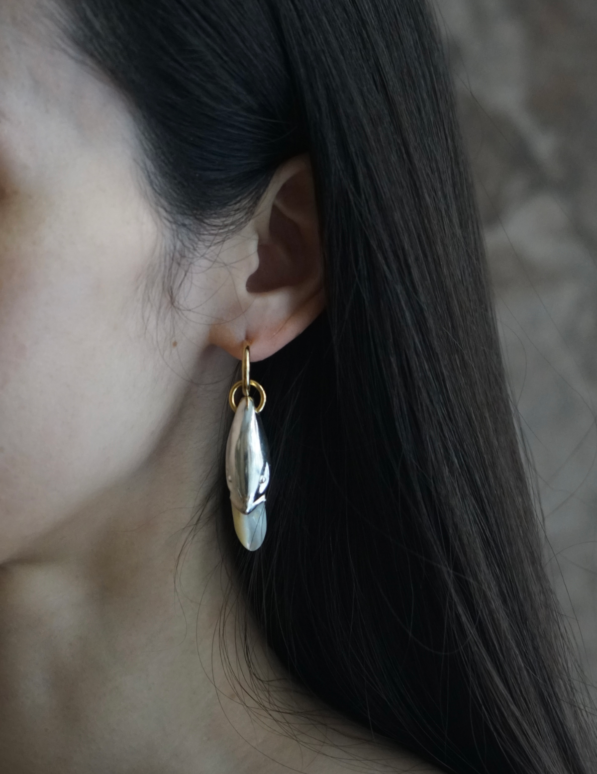 Silver Swan Earrings - Single