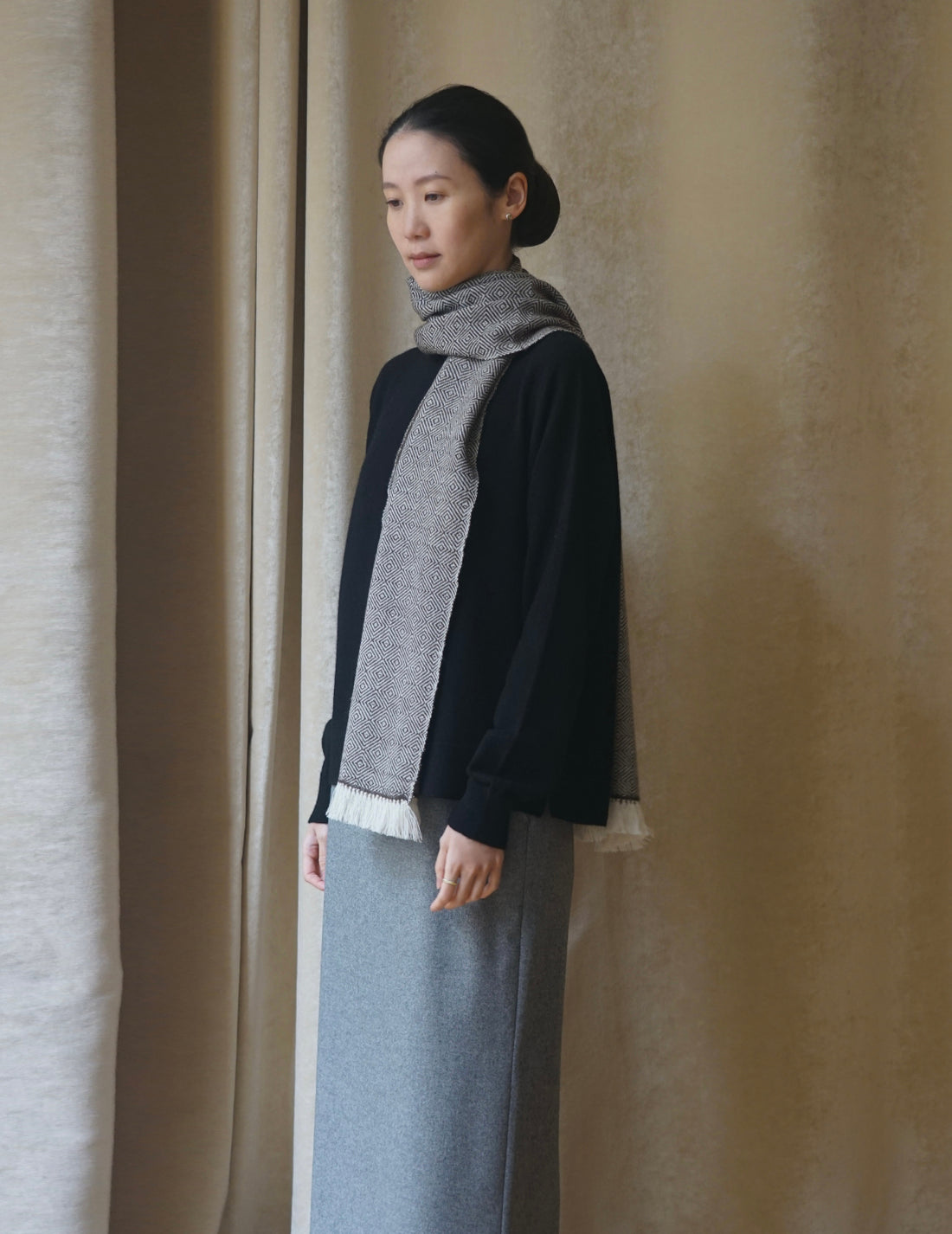 Himalayan Hermitage | Yak and Wool Blend Scarf・Hazel