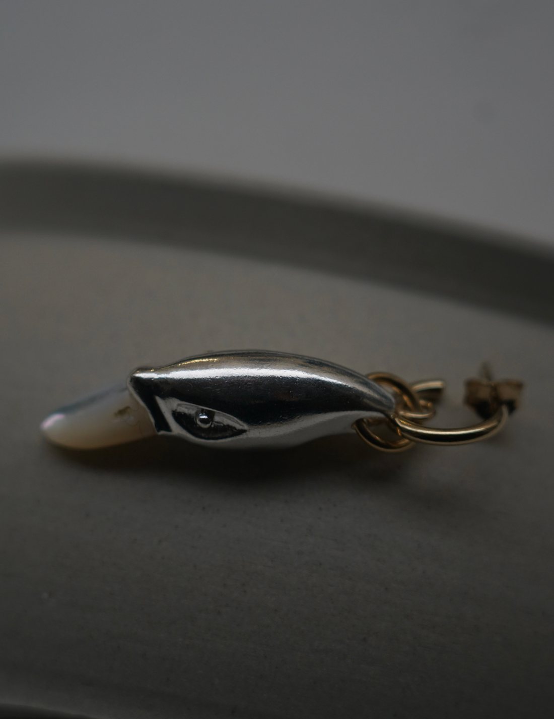 BEATRIZ PALACIOS | Silver Swan Earrings - Single