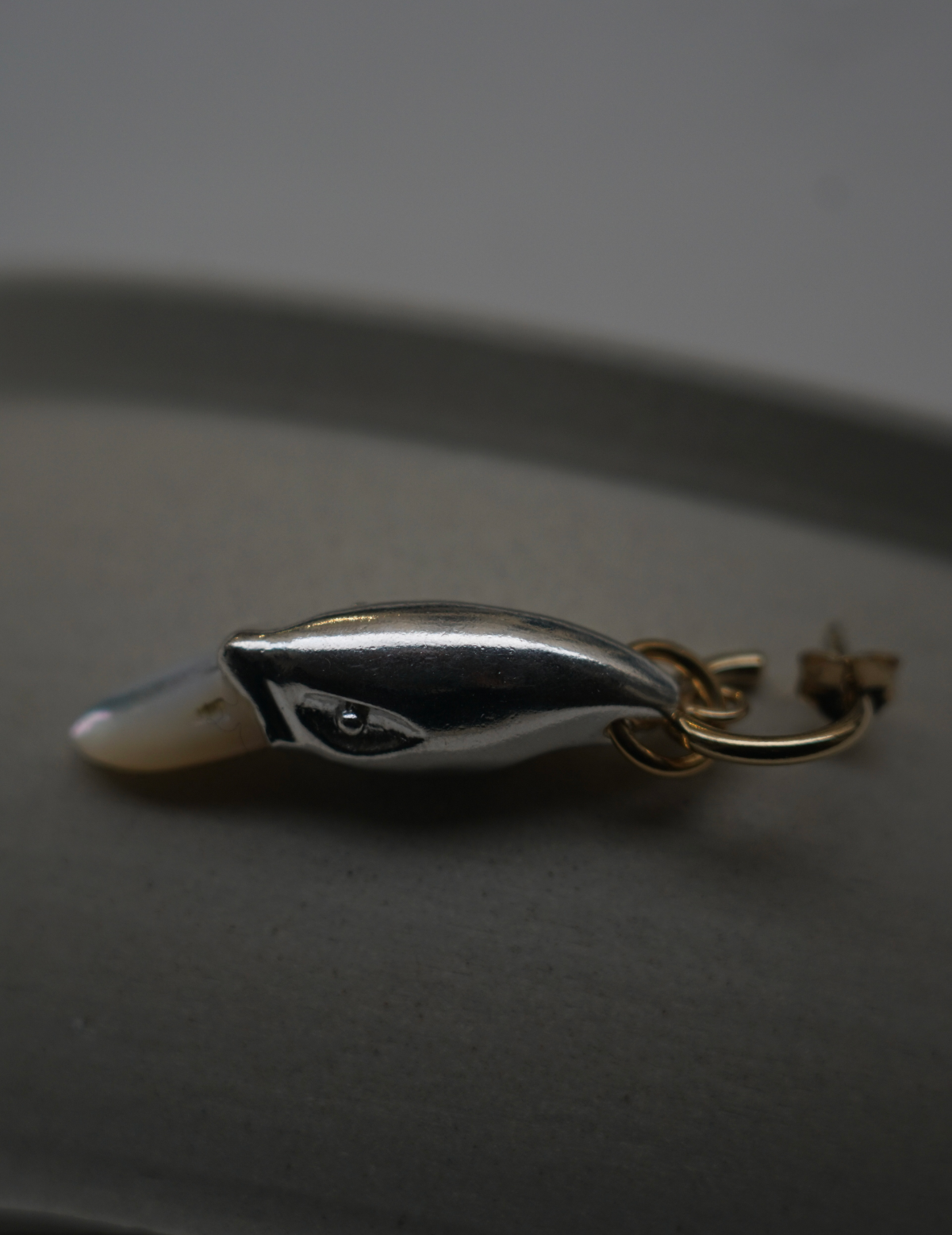 Silver Swan Earrings - Single