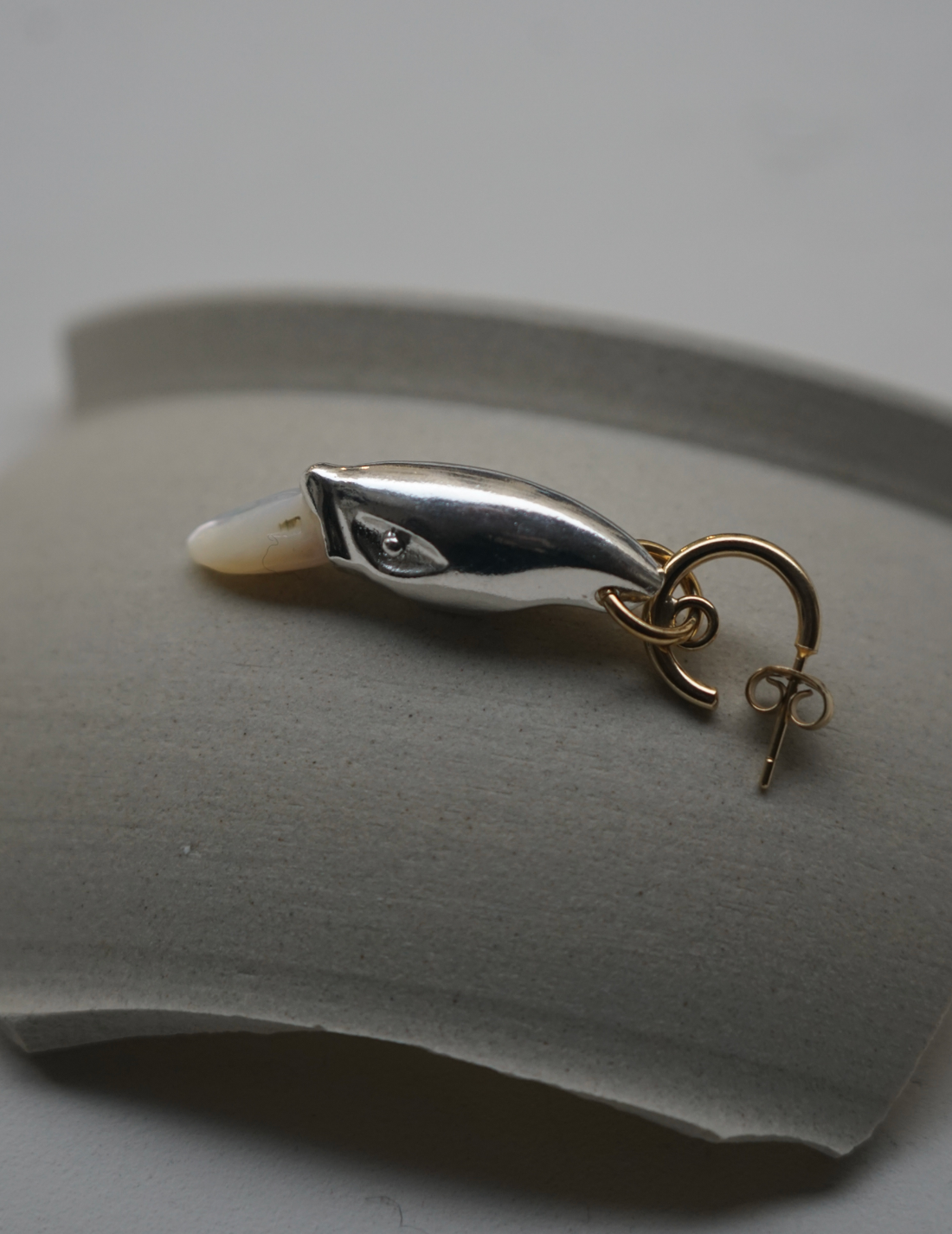 BEATRIZ PALACIOS | Silver Swan Earrings - Single