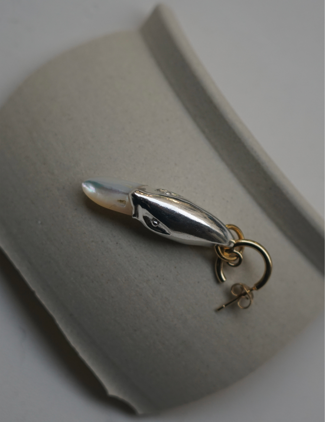 BEATRIZ PALACIOS | Silver Swan Earrings - Single