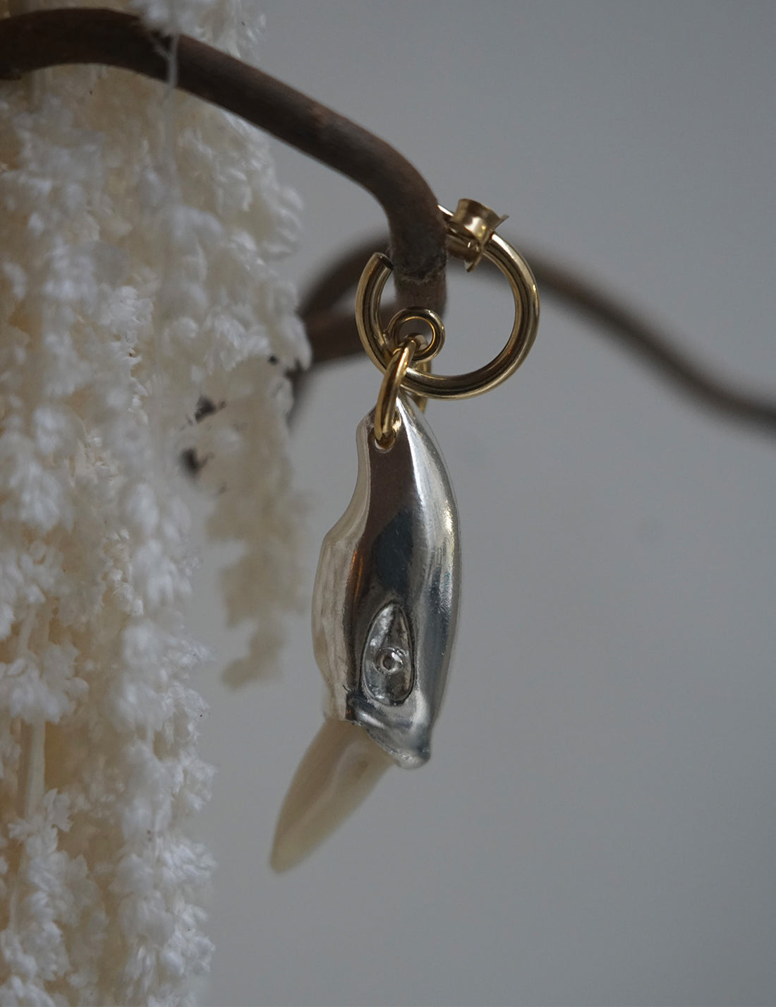 BEATRIZ PALACIOS | Silver Swan Earrings - Single