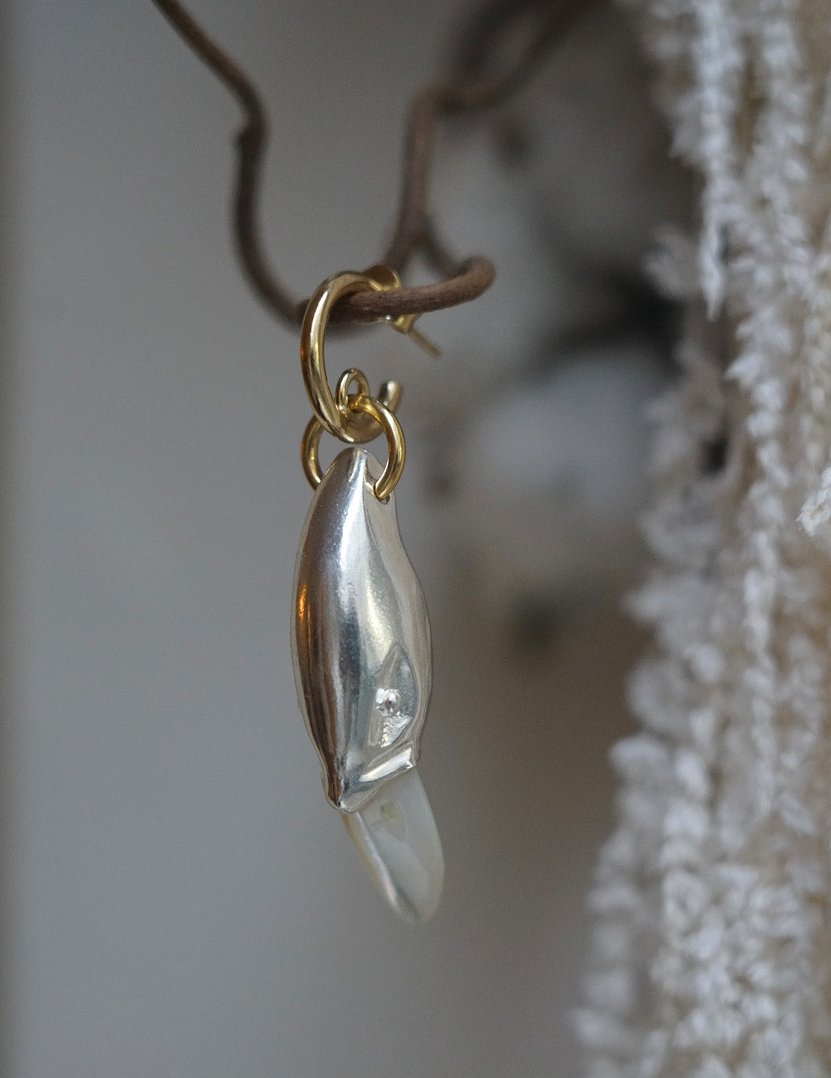 Silver Swan Earrings - Single