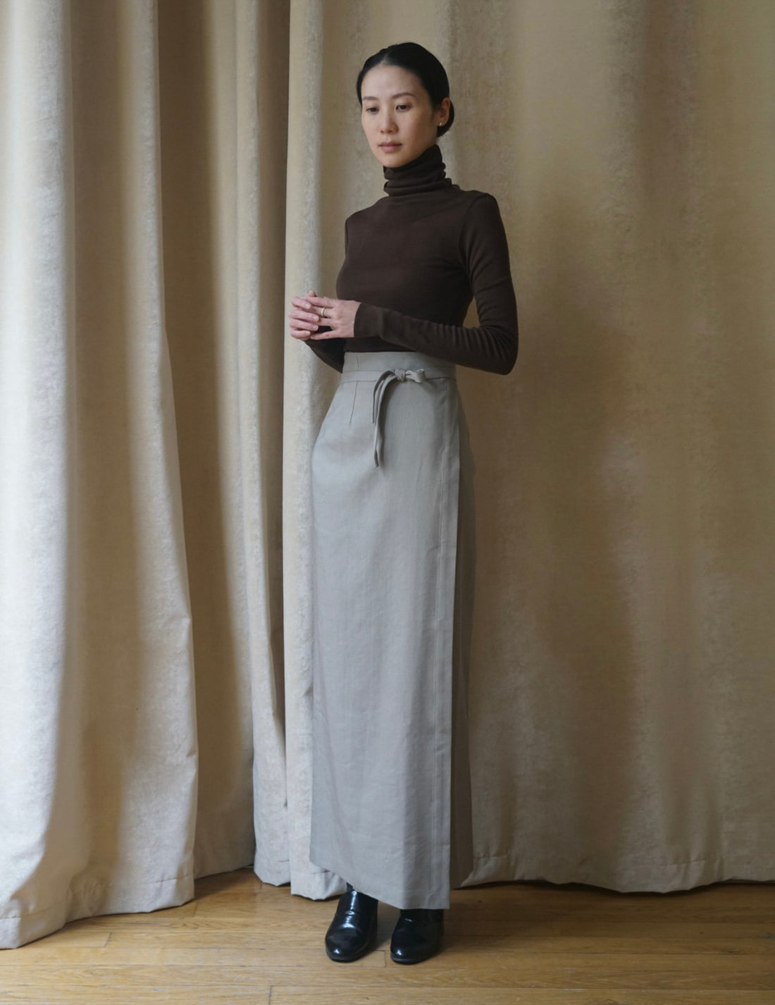 Haut à col roulé en laine vierge Genie・Caoba 