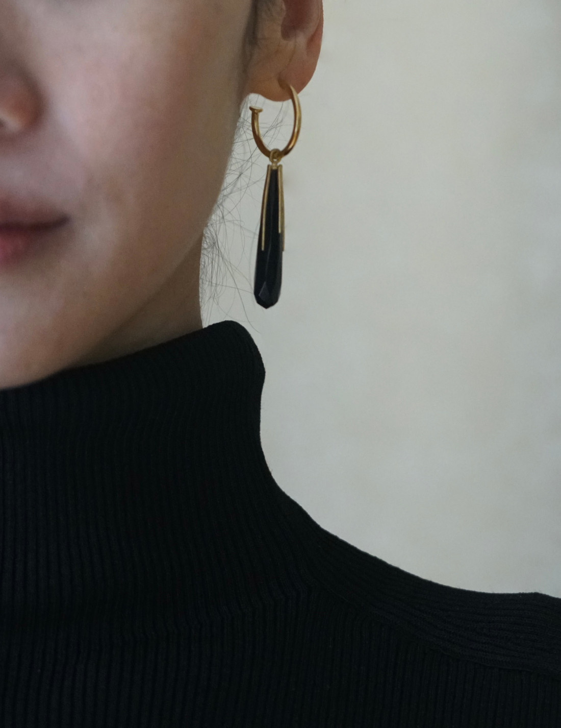 Haut en tricot côtelé à col montant