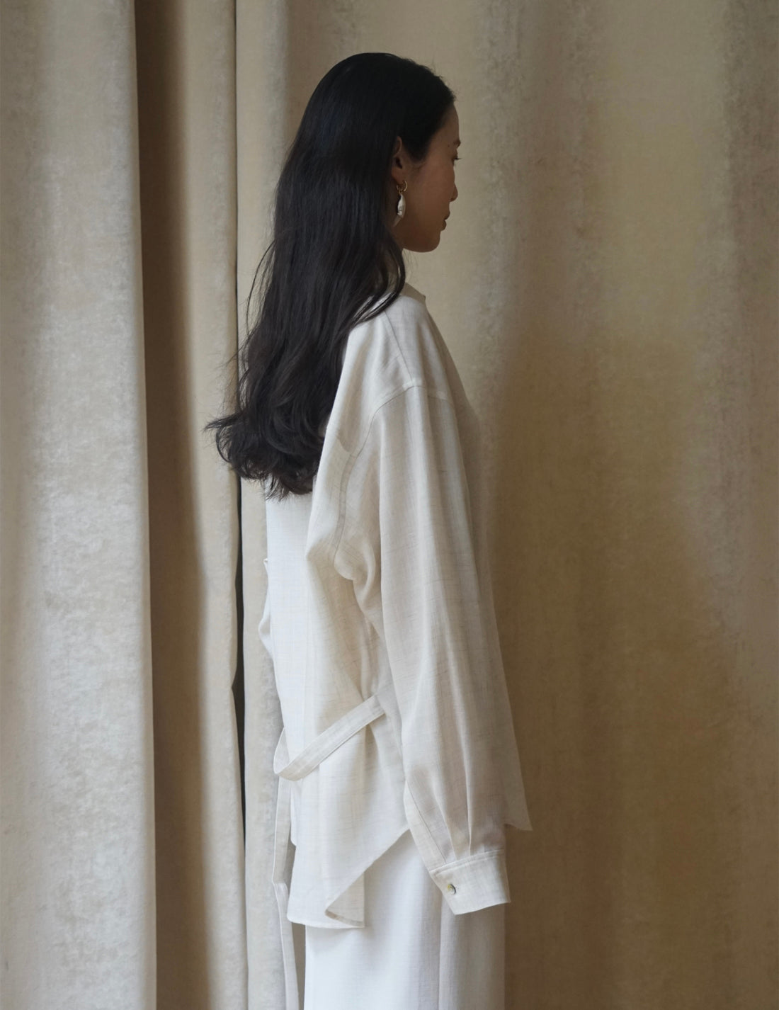 Chemise en lin avec ceinture