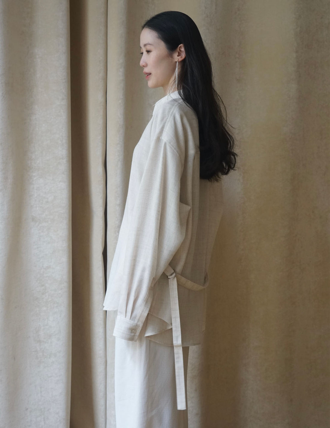 Chemise en lin avec ceinture