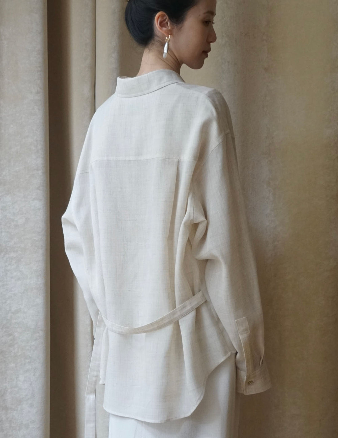 Chemise en lin avec ceinture