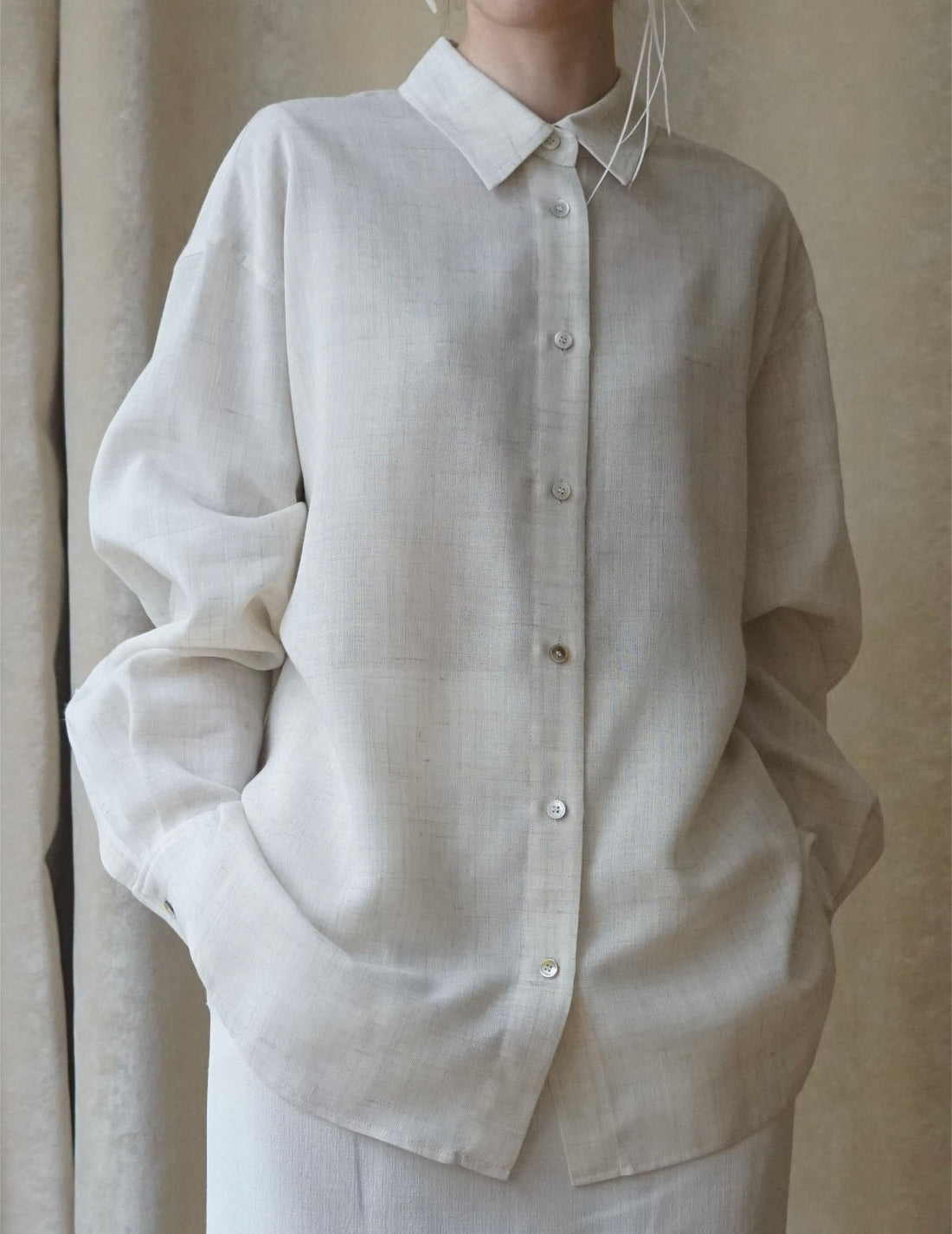 Chemise en lin avec ceinture