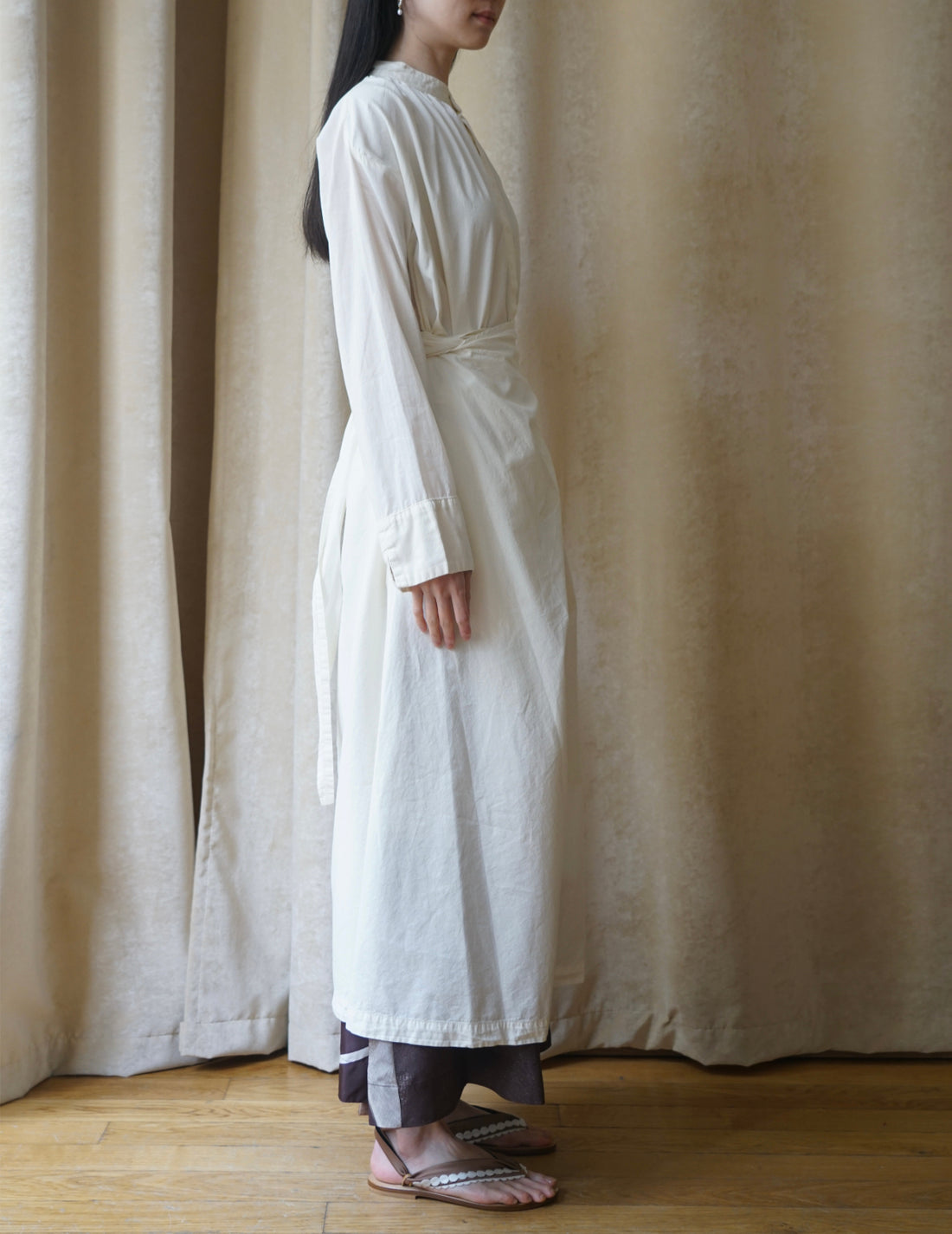 COSMIC WONDER | Organic Cotton Shirt Wrapped Dress	 - Shell
