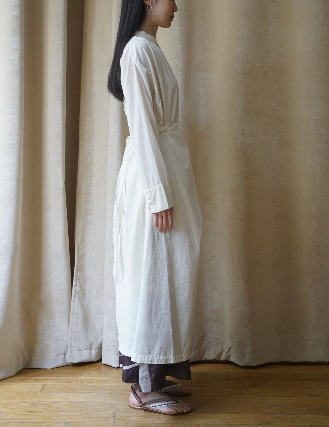 COSMIC WONDER | Organic Cotton Shirt Wrapped Dress	 - Shell