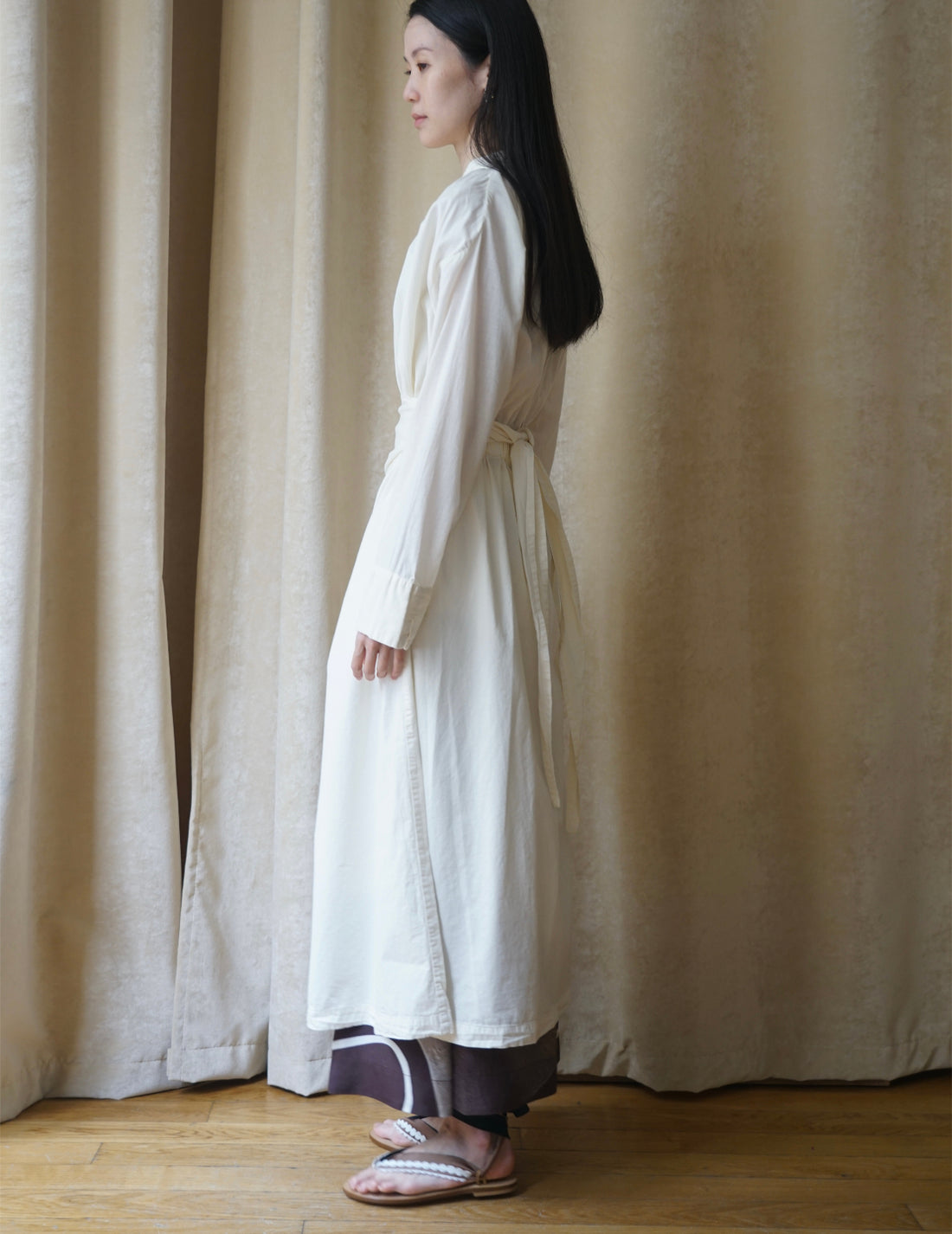 COSMIC WONDER | Organic Cotton Shirt Wrapped Dress	 - Shell