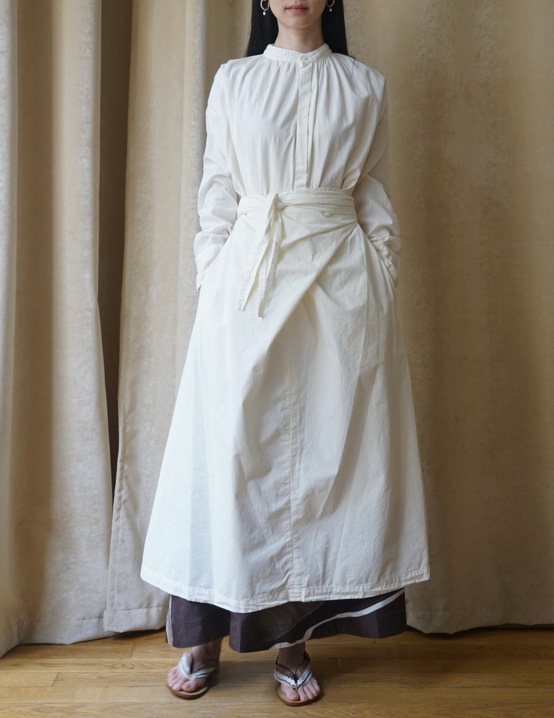 COSMIC WONDER | Organic Cotton Shirt Wrapped Dress	 - Shell