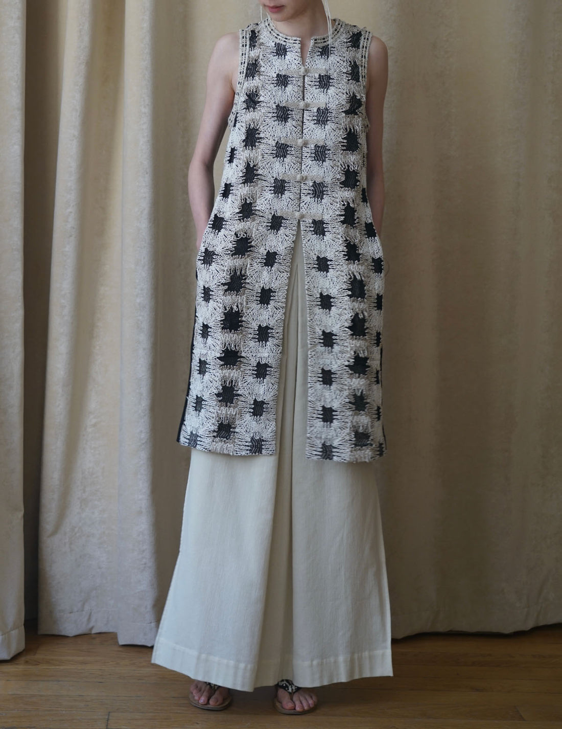 Sun Yu Hong | PATCHWORK KNIT LONG VEST