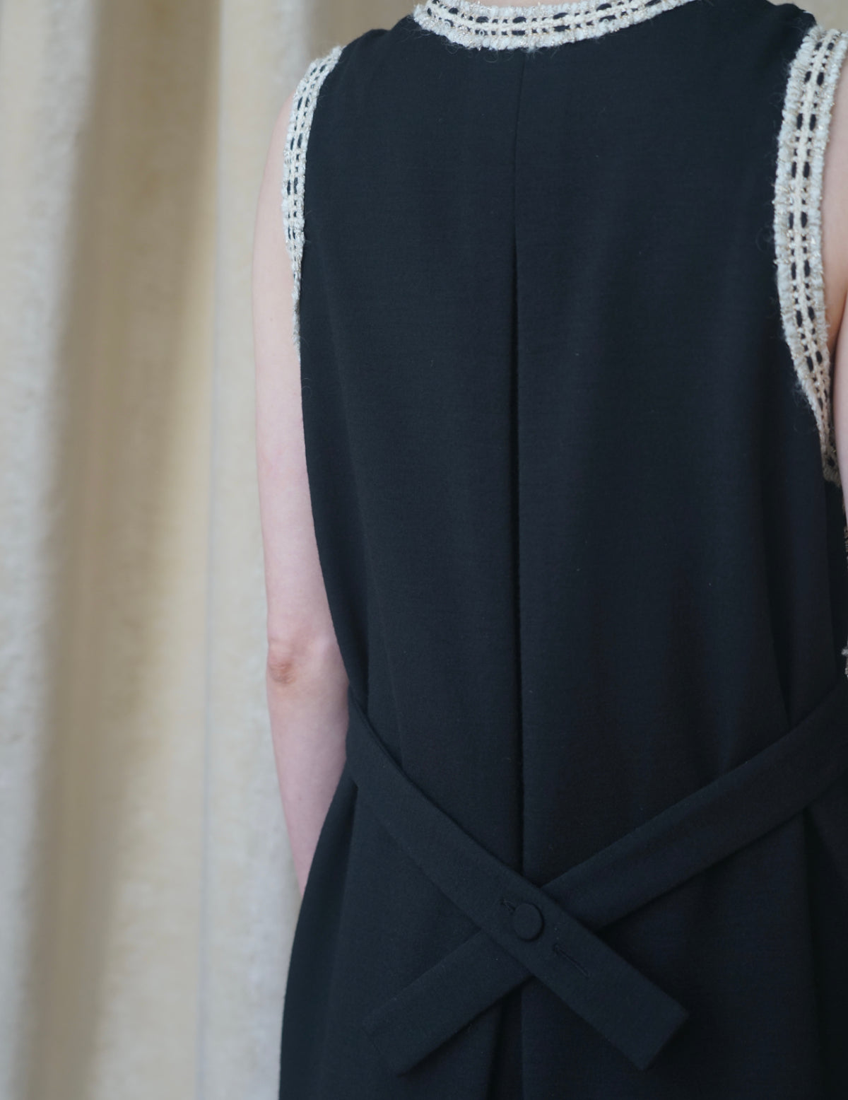 PATCHWORK KNIT LONG VEST