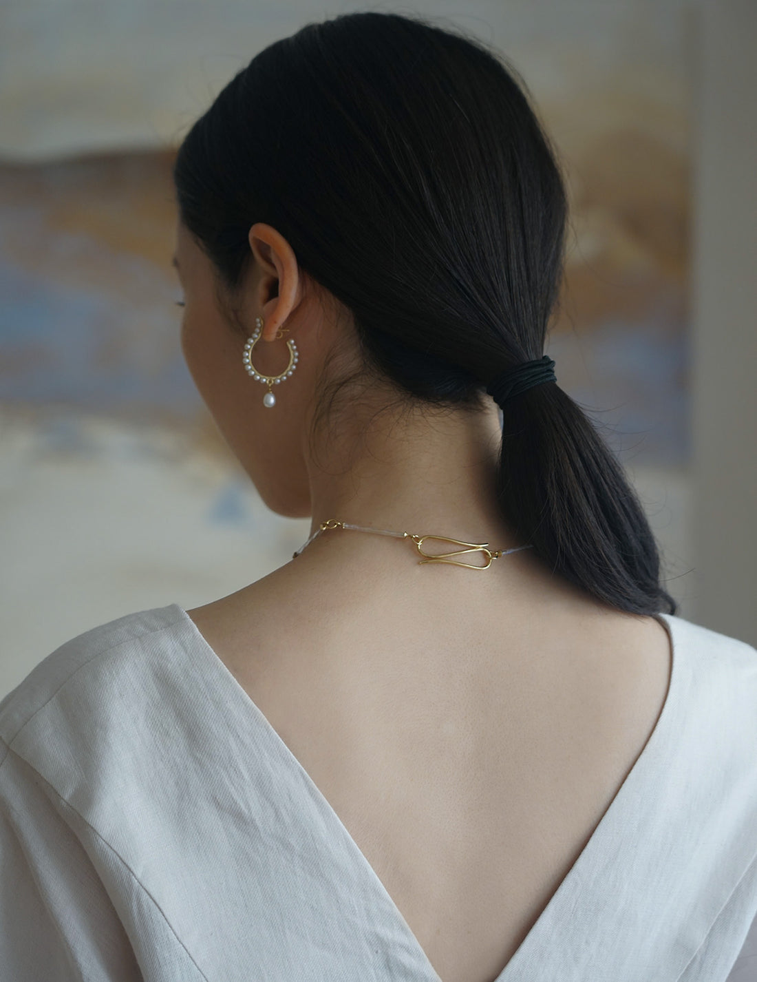 BEATRIZ PALACIOS | White Mourning Earrings