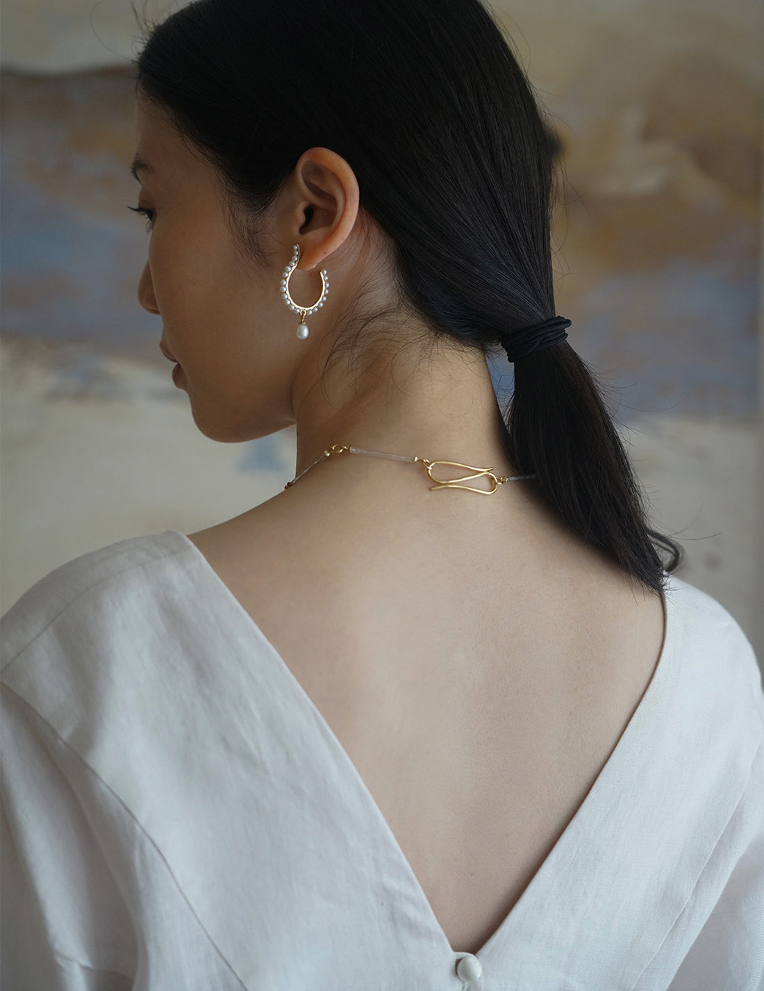 BEATRIZ PALACIOS | White Mourning Earrings