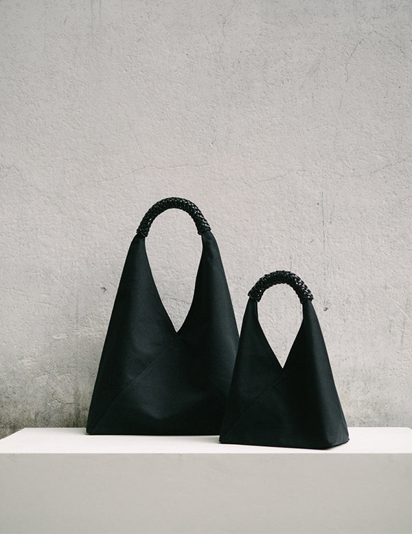 Woven Triangle Bag - All Black - S