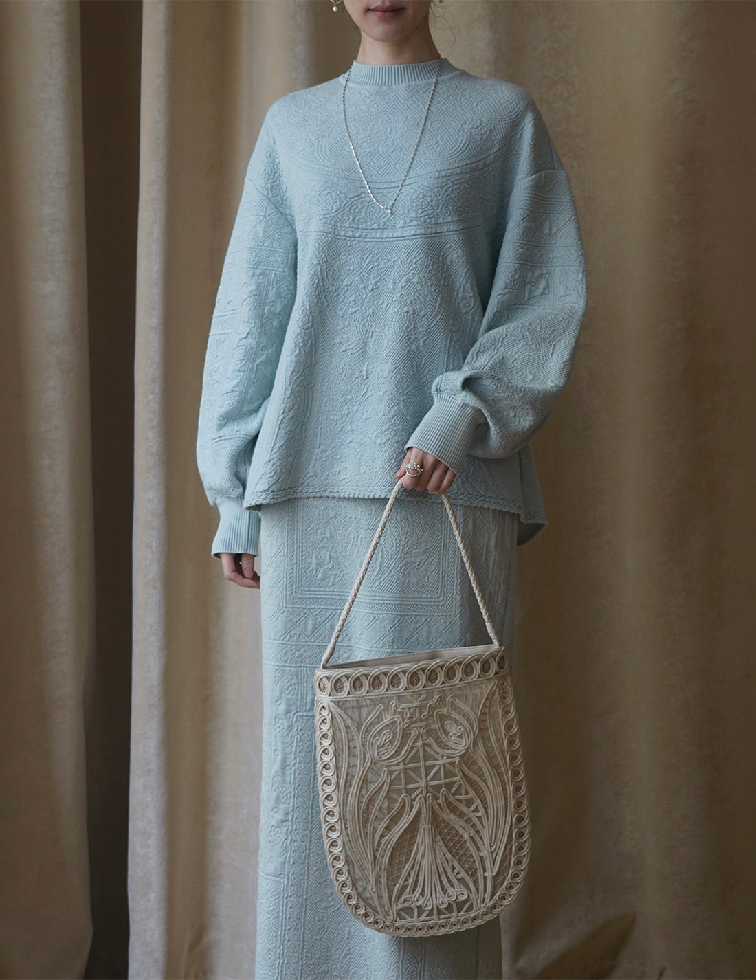 Mame Kurogouchi | Cording Embroidery Bag・Beige