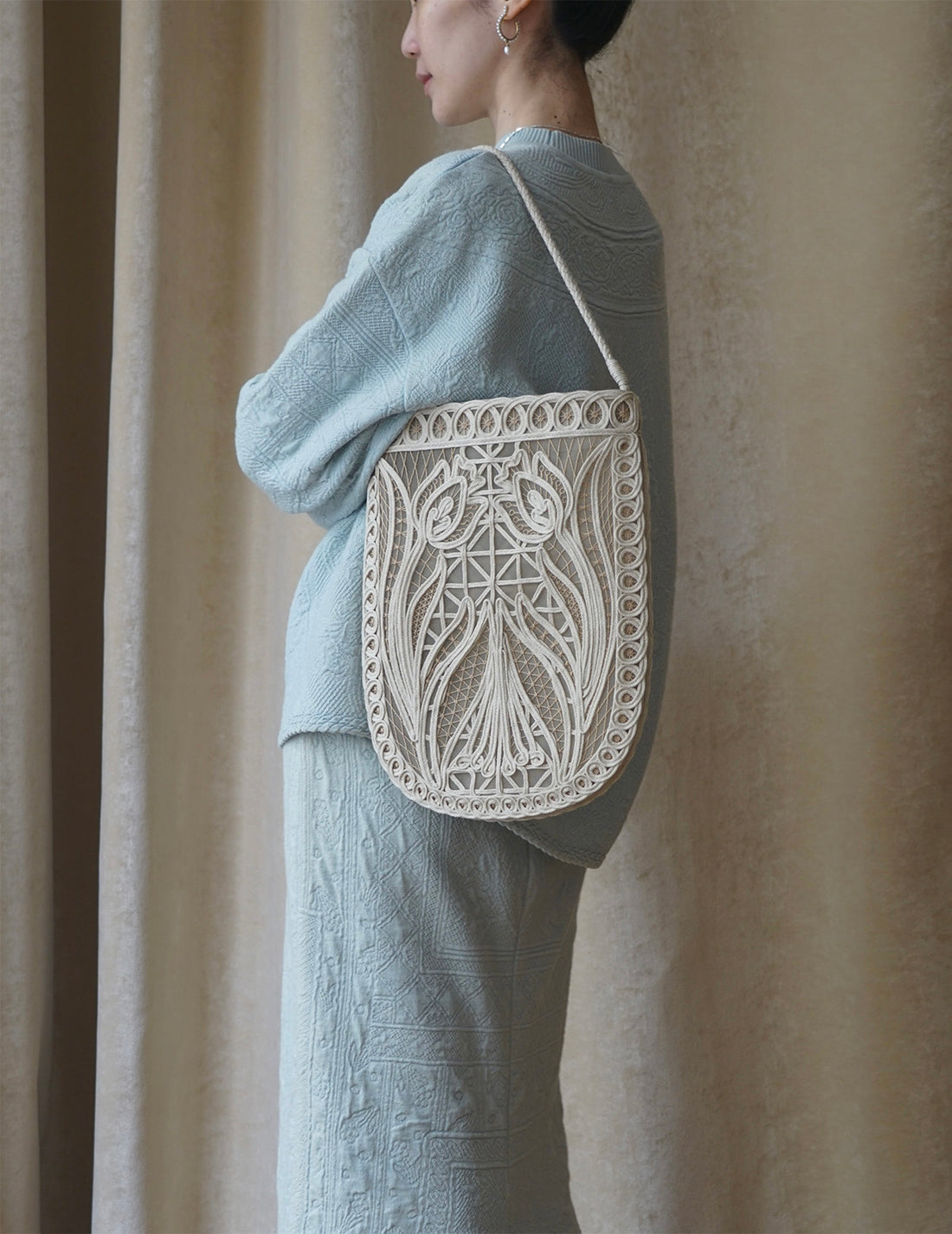 Mame Kurogouchi | Cording Embroidery Bag・Beige